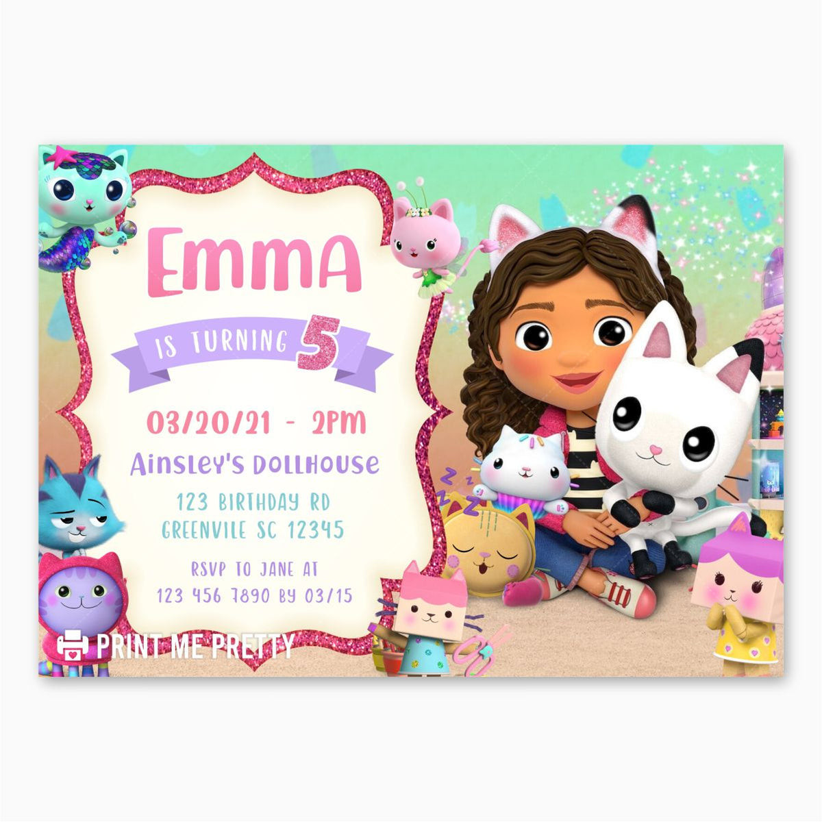 Gabby&amp;#039;s Dollhouse Birthday Invitation Fresh Gabby S Dollhouse Birthday Invitation Printable – Easy Inviting