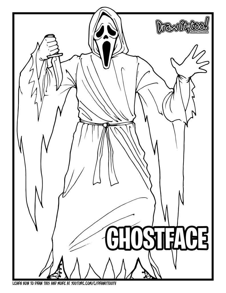 Ghost Face Coloring Pages New Ghostface Coloring Pages Coloring Home