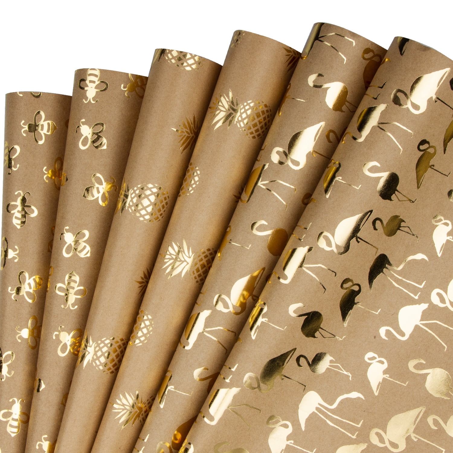 Gift Wrapping Paper Elegant Wrapaholic Kraft Gift Wrapping Paper Sheet Gold Foil Design 6