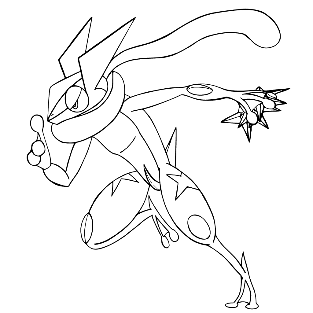 Greninja Coloring Page Beautiful Pokemon Greninja Coloring Pages at Getdrawings