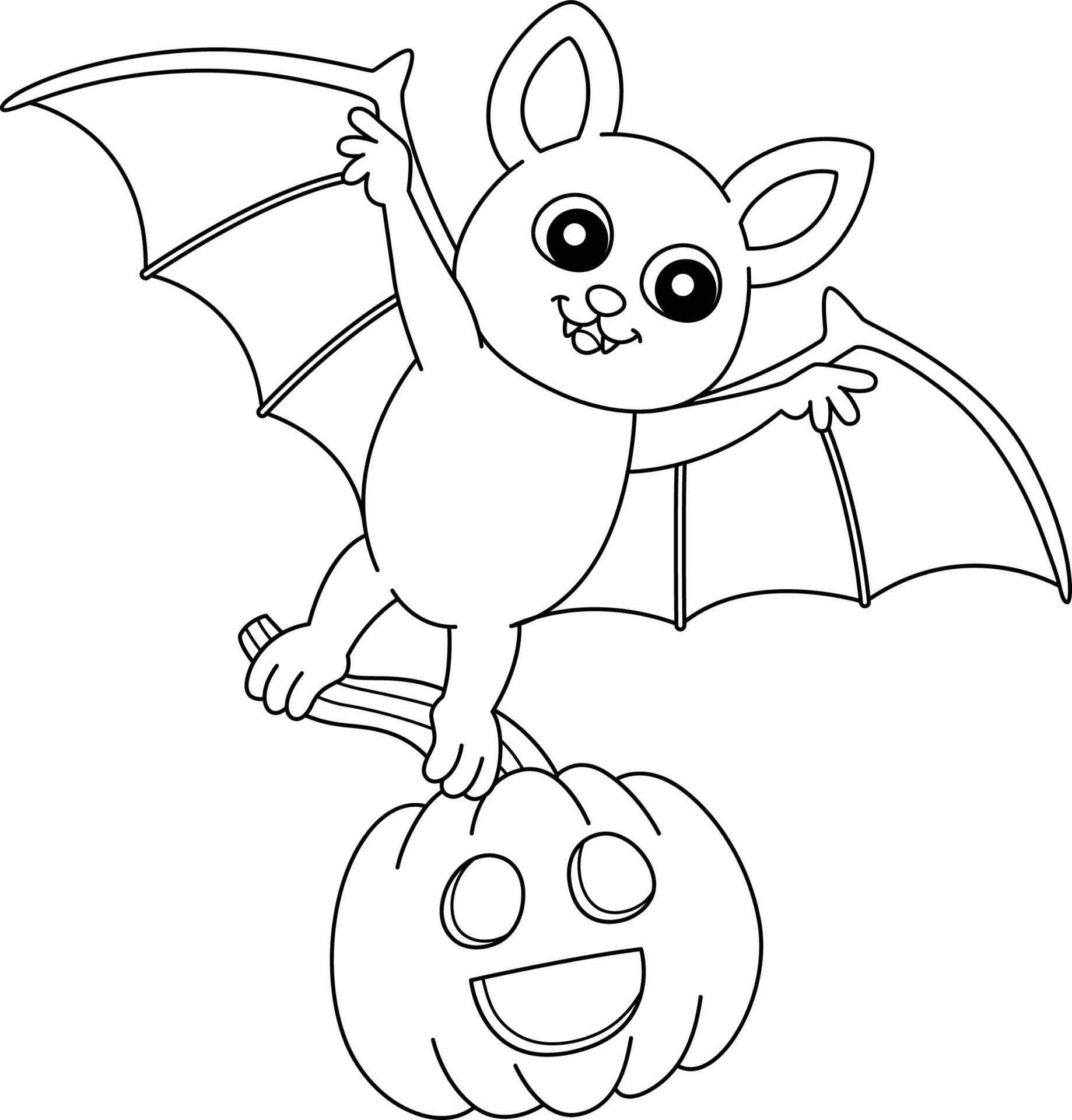 Halloween Bat Coloring Elegant Flying Bat Halloween Coloring Page isolated Vector Art at Vecteezy