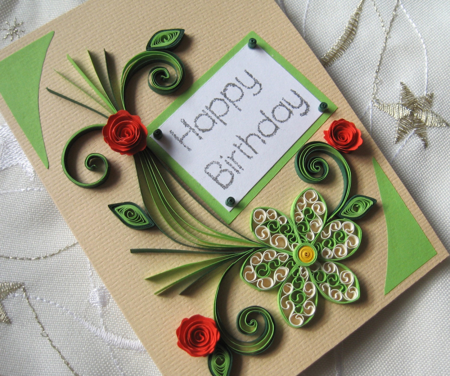 Handmade Birthday Greeting Card Design Elegant Happy Birthday Card Handmade Quilling Card Quilled