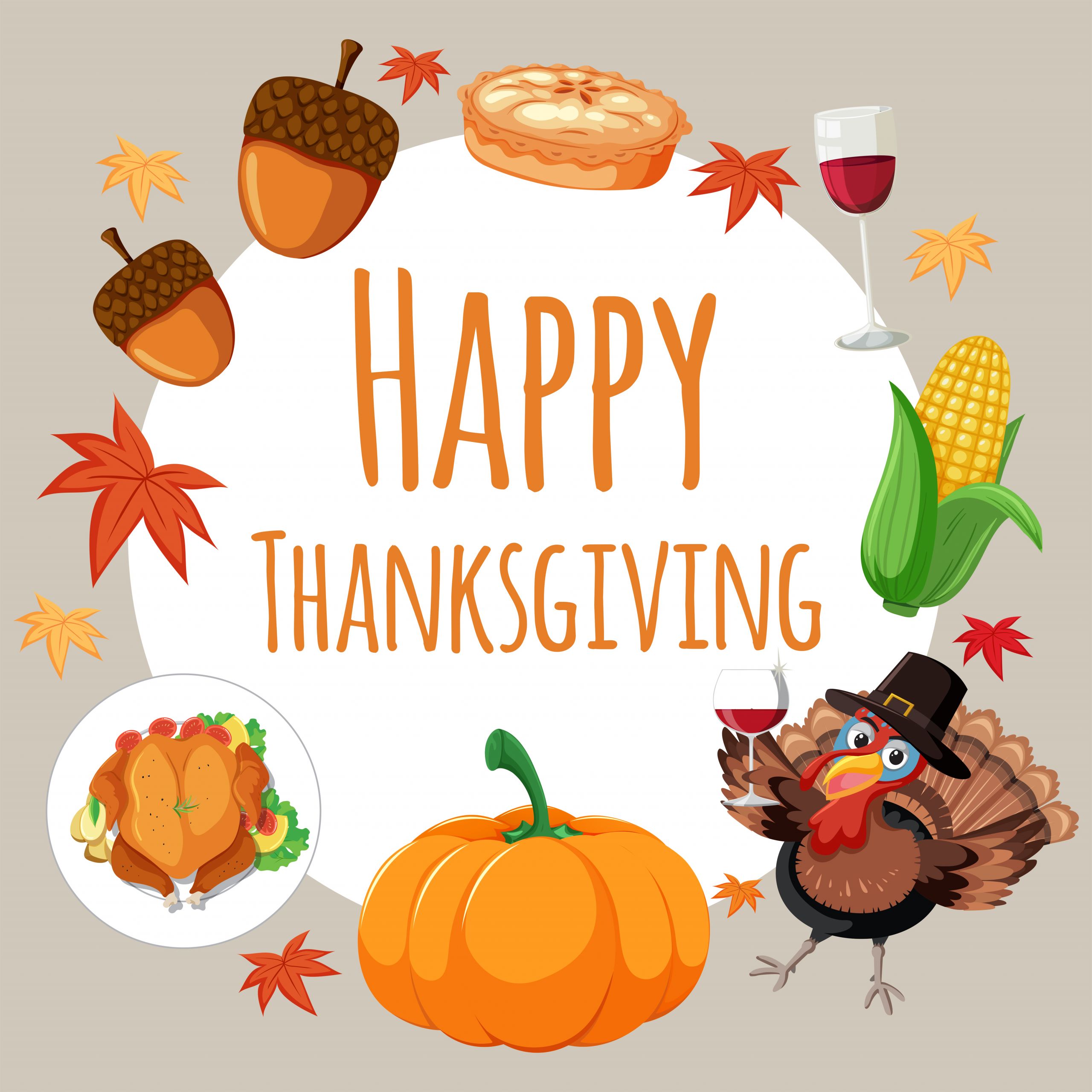 Happy Thanksgiving Greetings Unique Happy Thanksgiving Card Concept Vector Art at Vecteezy