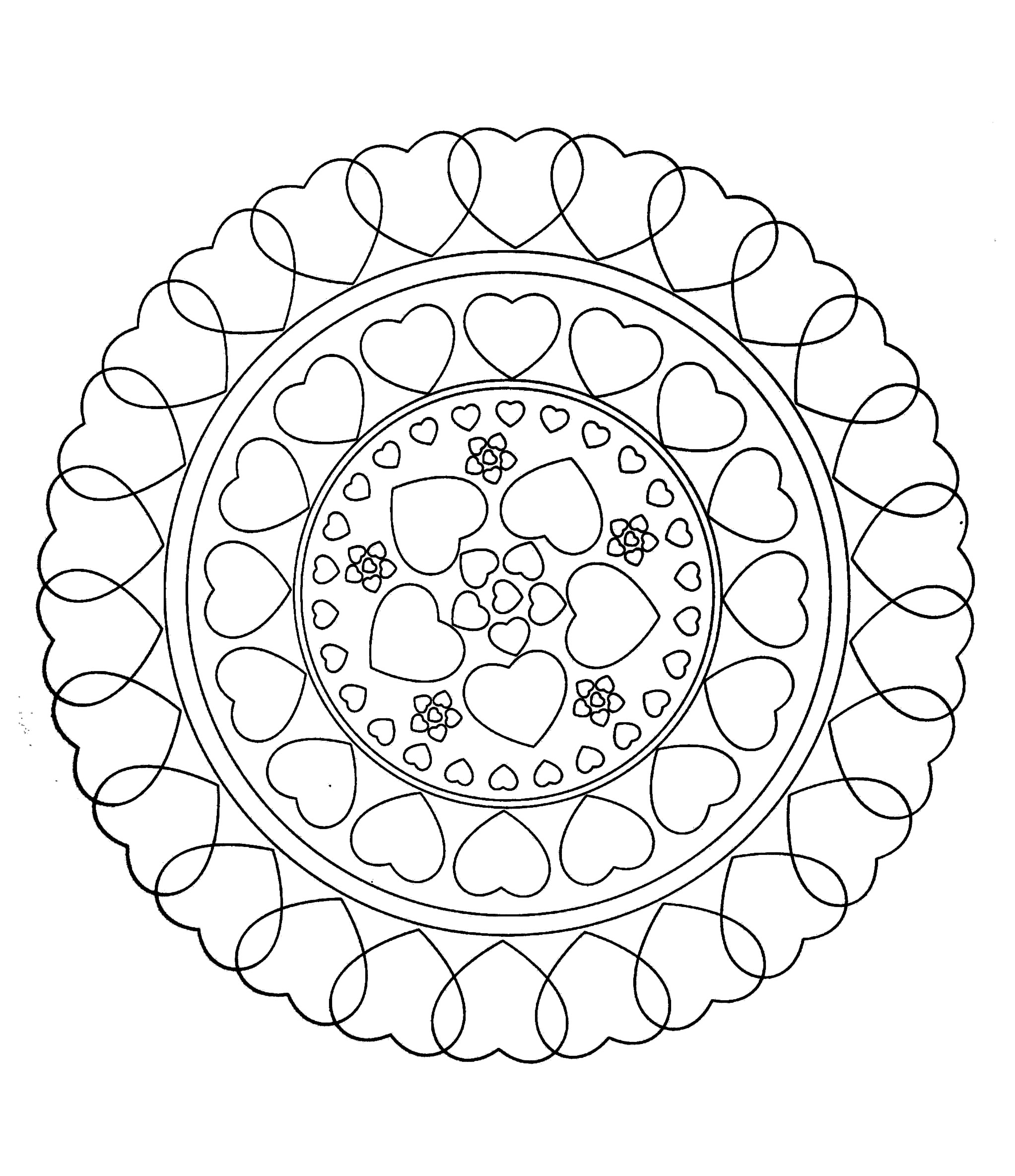 Heart Mandala Coloring Pages Inspirational Free Mandala to Color Hearts Love Mandalas Adult Coloring Pages