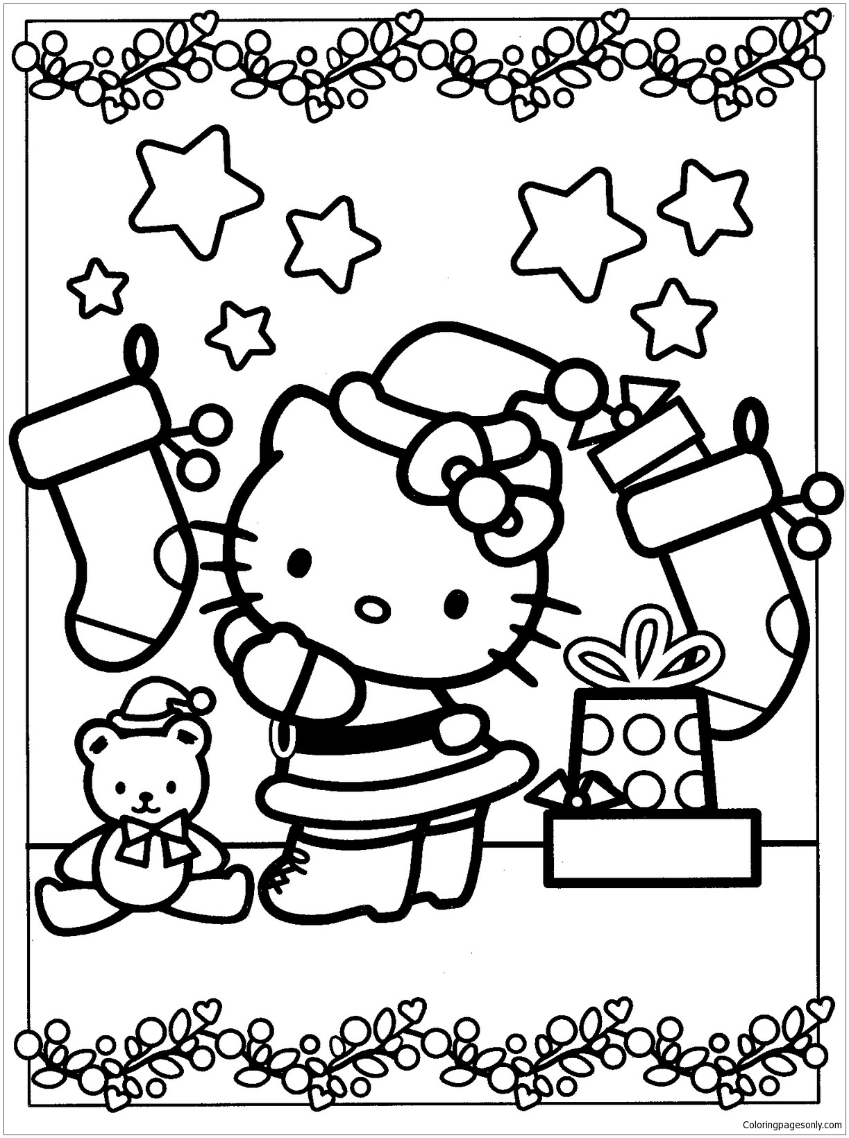 Hello Kitty Christmas Coloring Book Luxury Hello Kitty Christmas 4 Coloring Page Free Printable Coloring Pages