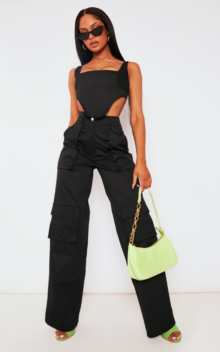 High Waisted Cargo Pants Best Of Black Twill Pocket High Waist Cargo Pants