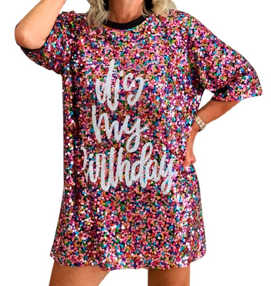 Its My Birthday Shirt Dress Fresh 2chique Boutique Women’s It’s My Birthday Sequin T Shirt Dress