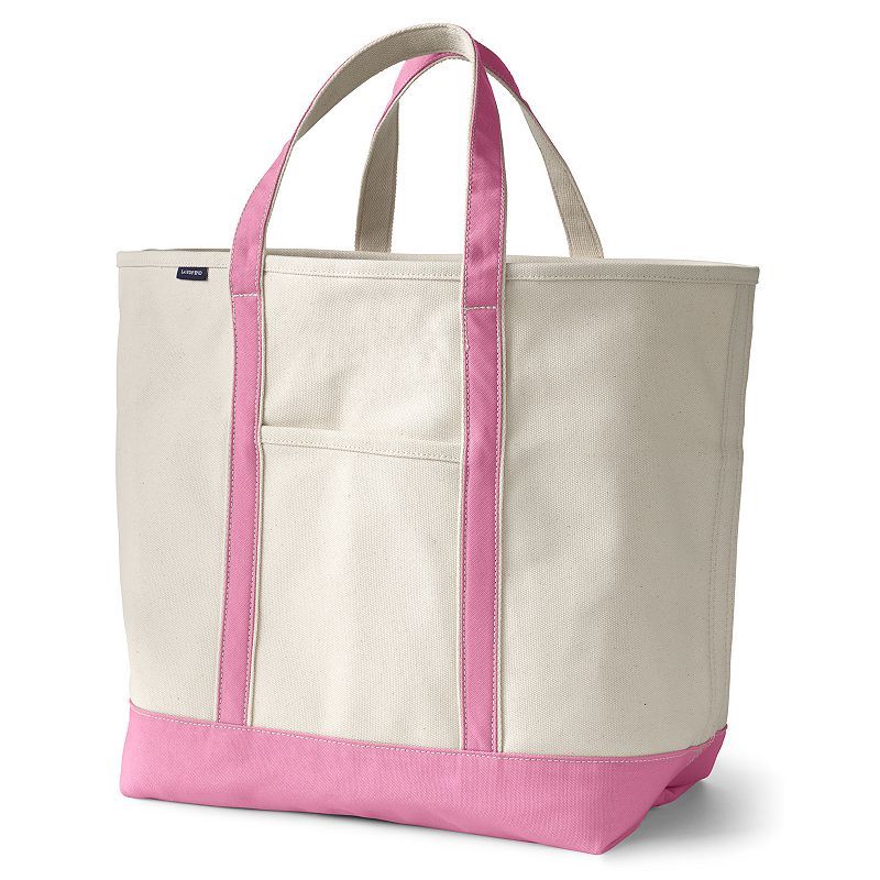 Lands End tote Lovely Lands End Natural Open top Canvas tote Bag