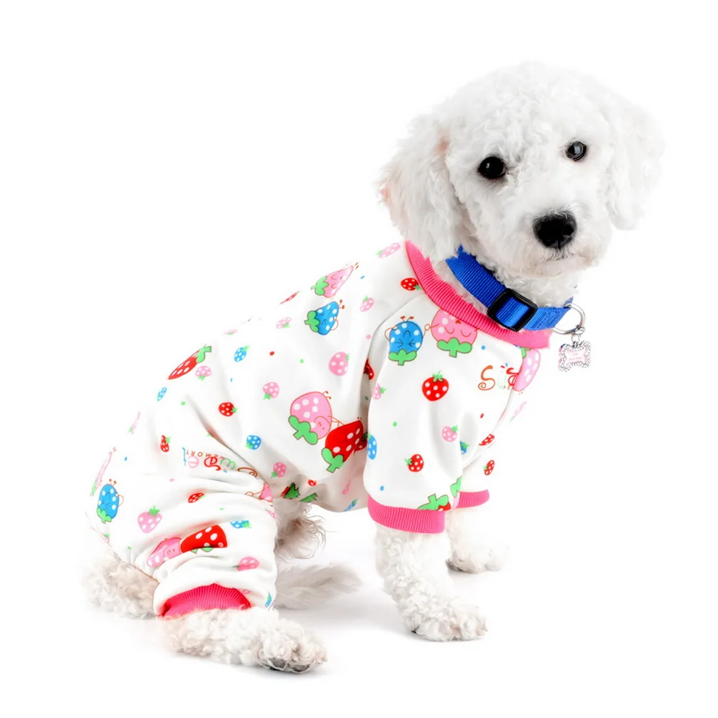 Little Dog Pajamas Best Of Strawberry Print Dog Pajamas Pet soft Pjs Dog Clothes for Small Dogs