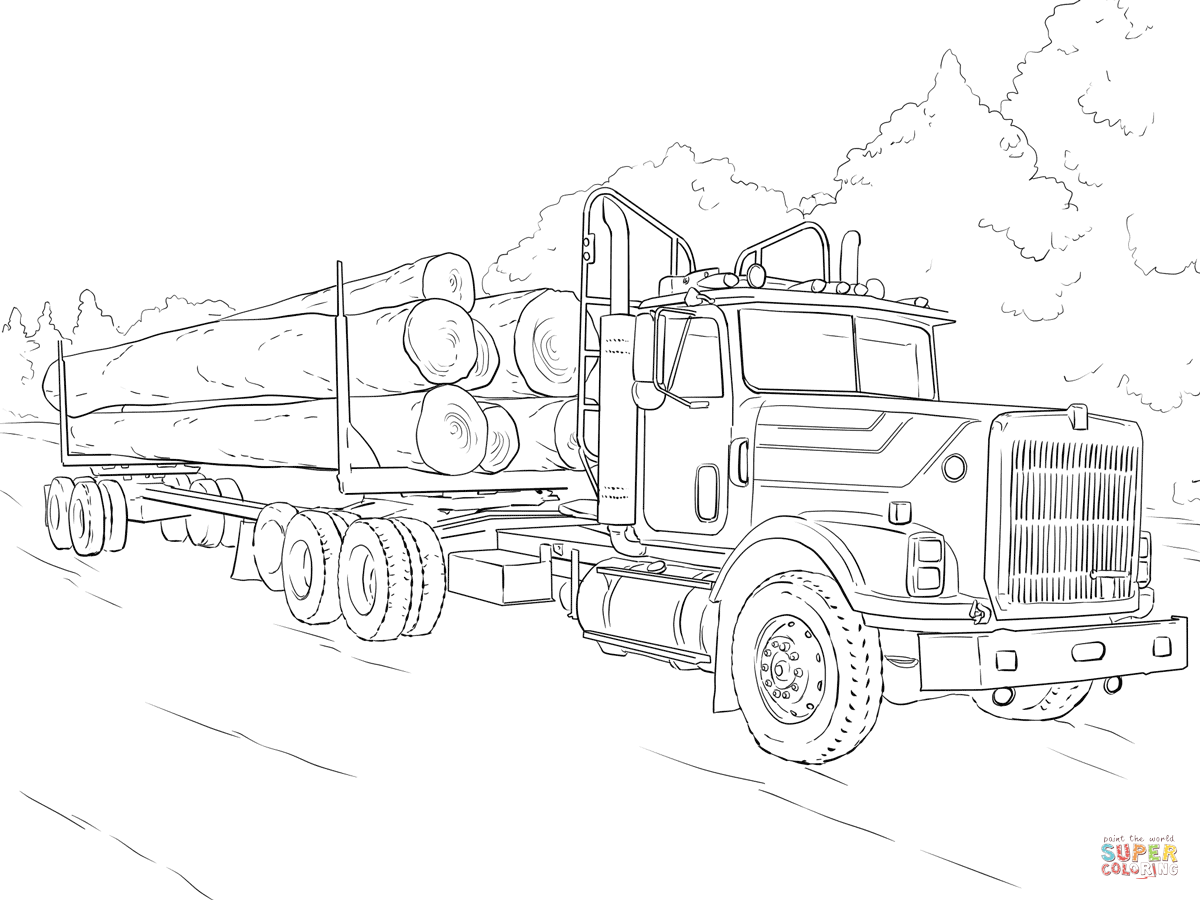 Logging Truck Coloring Page Lovely Log Truck Coloring Page