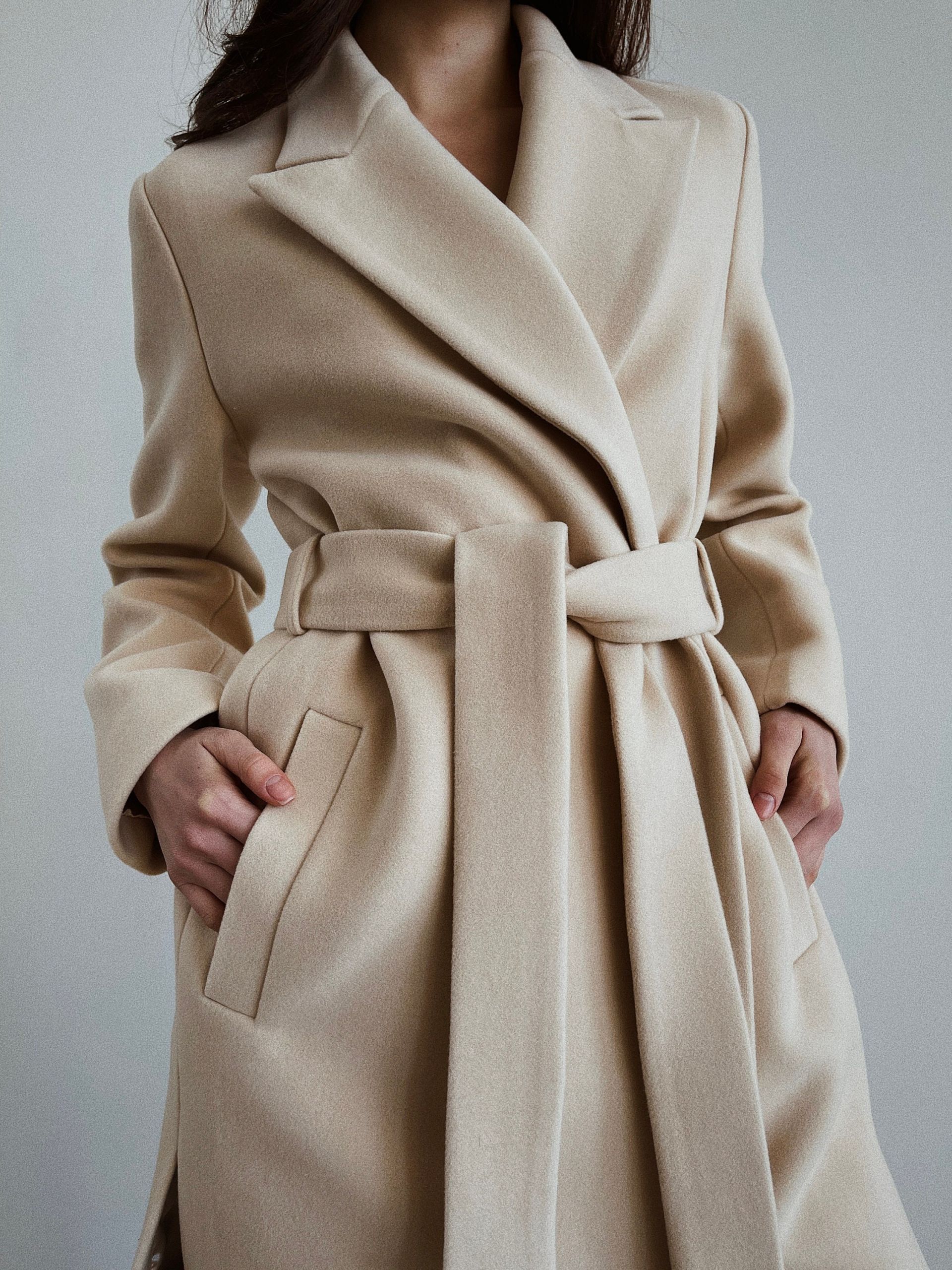 Long Cream Coat Unique Creme Coat Women Wool Coat Cream Women Coat Cream Wool