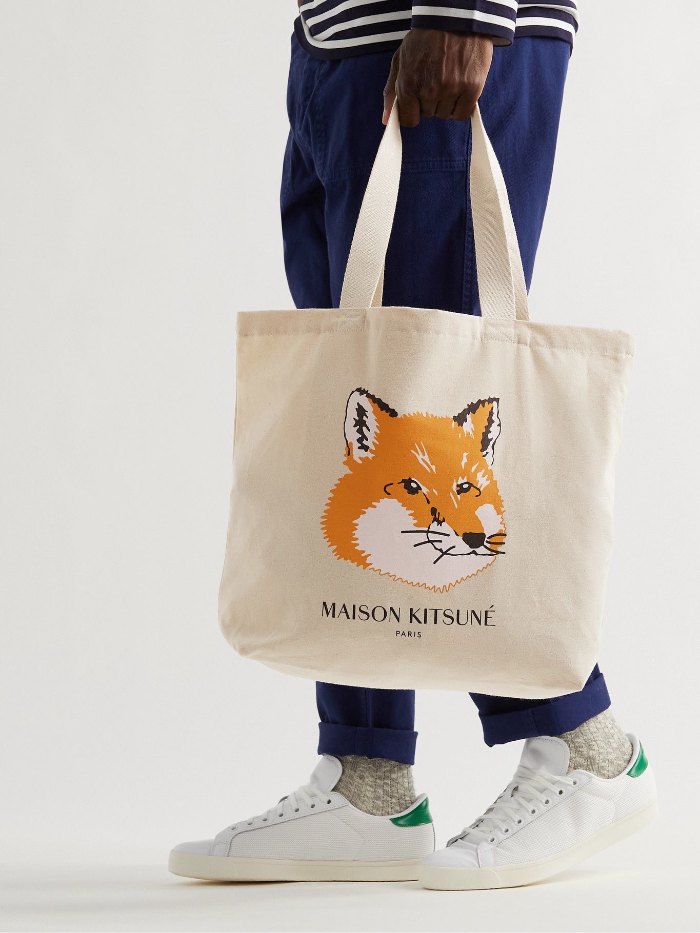 Maison Kitsune tote Bag Fresh Maison KitsunÉ Logo Print Cotton Canvas tote Bag Maison Kitsune