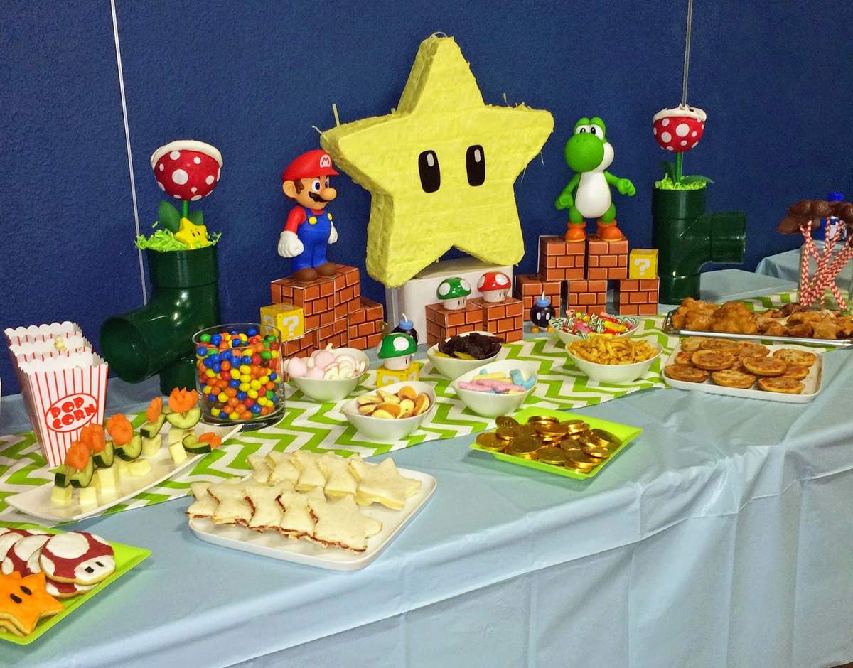 Mario Brothers Party Decorations Luxury Super Mario Party Birthday Party Ideas 1 Of 7