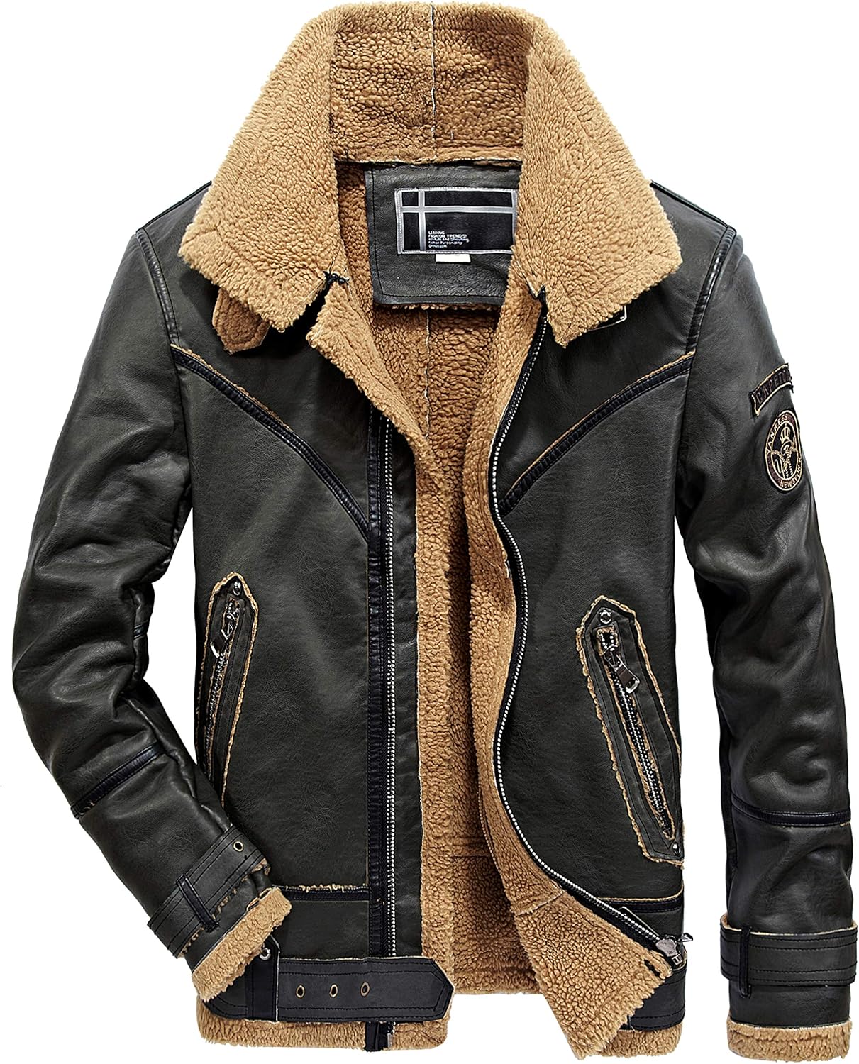 Mens Faux Leather Jackets Inspirational Yyzyy Mens Vintage Faux Leather Jacket Autumn Winter Stand Collar Multi