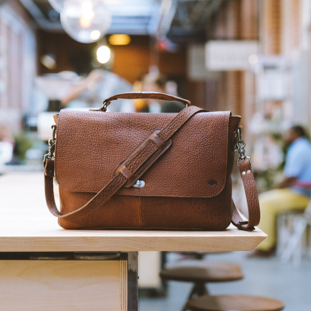 Mens Messenger Bag Beautiful Bison Leather Messenger Bag for Men