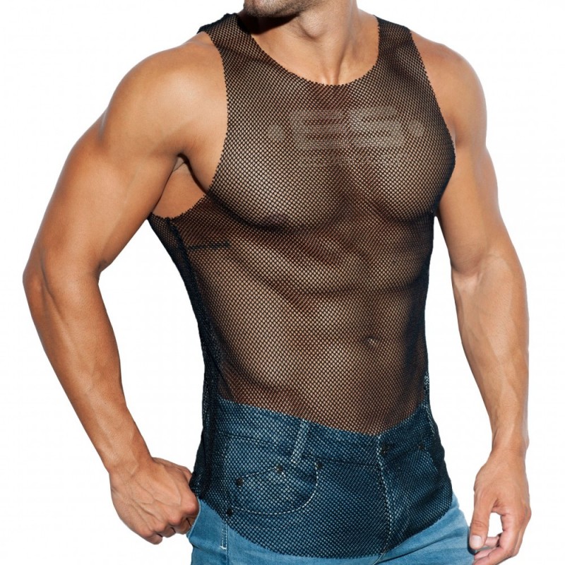 Mesh Tank top Mens Lovely Es Collection Mesh Tank top Black