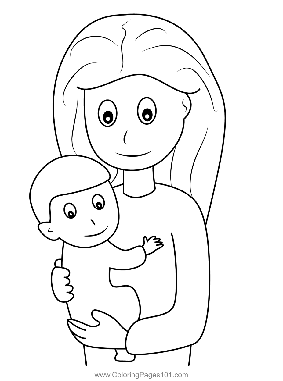 Mommy Coloring Pages Lovely Happy Mom and Baby Coloring Page for Kids Free Mother S Day Printable