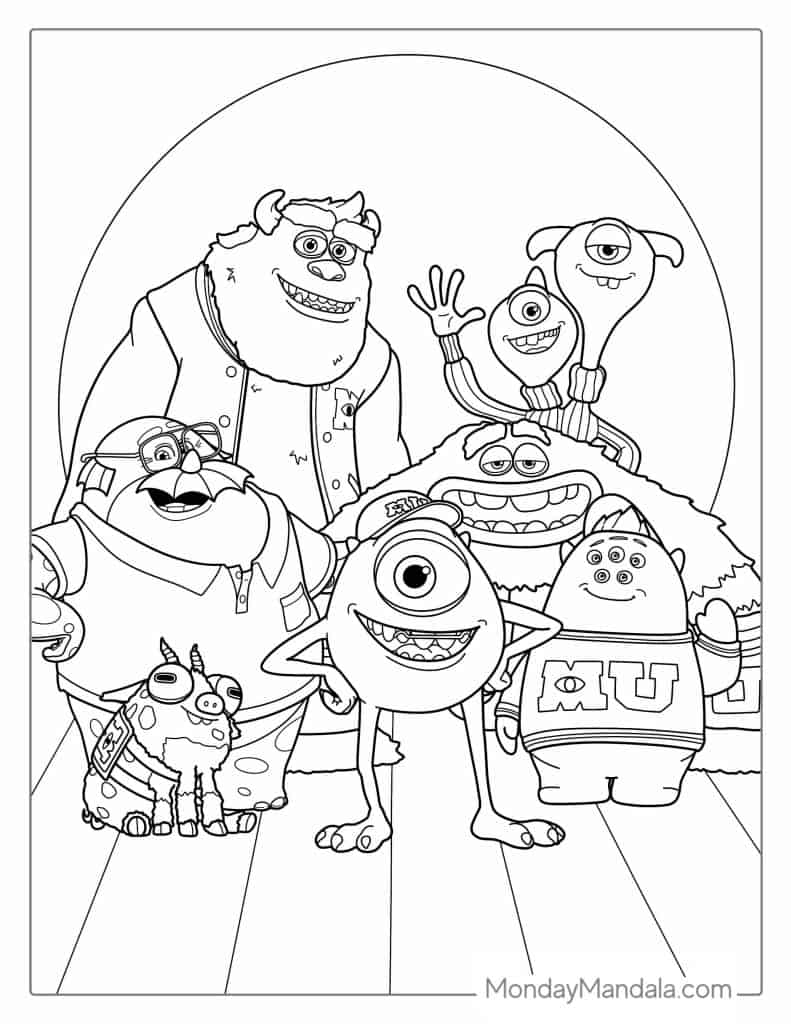 Monster Inc Coloring Pages Elegant Monsters Inc Printable Coloring Pages