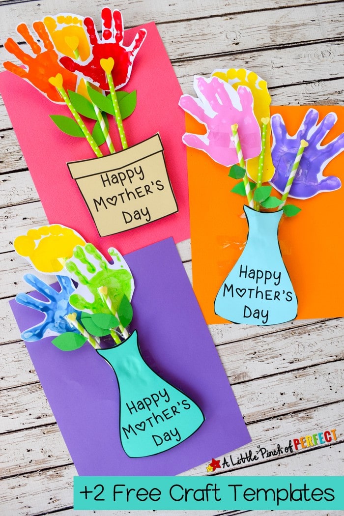 Mother&amp;#039;s Day Handprint Craft Beautiful Adorable Mother S Day Handprint Flower Craft and Free Template A