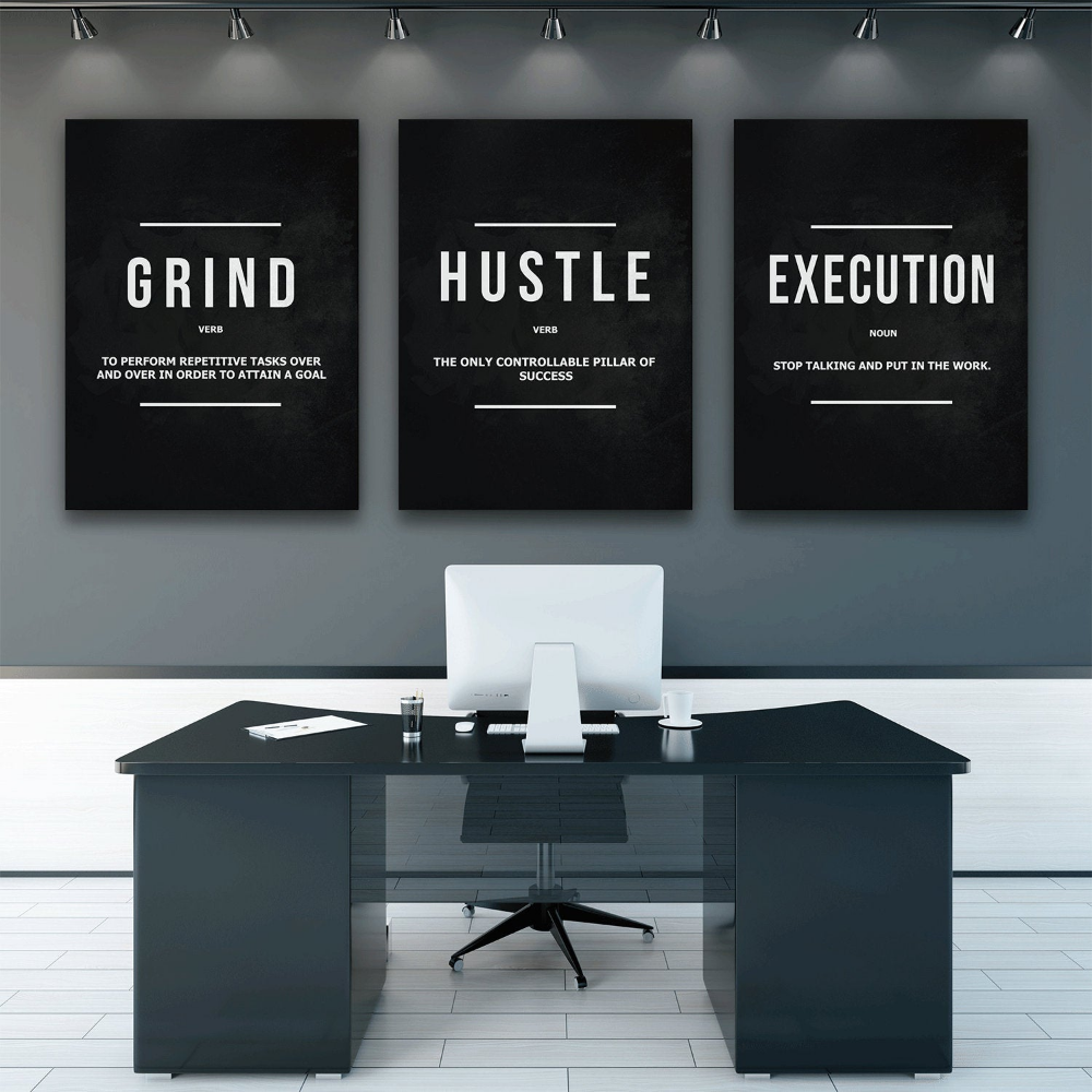 Motivational Canvas Wall Art for Office Luxury 3 Piece Motivational Wall Art Canvas Prints Fice Decor Hustle Grind