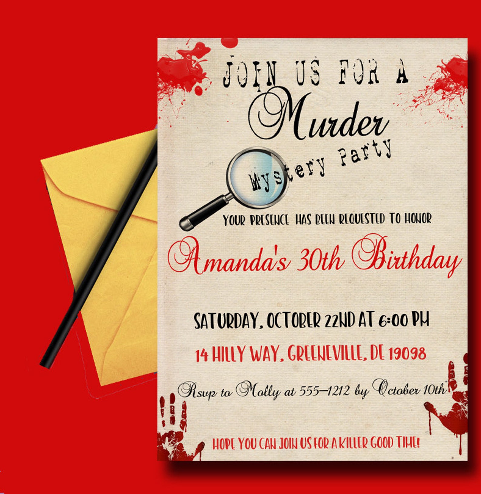 Murder Mystery Invite Lovely Murder Mystery Party Invitation Printable Murder Dinner