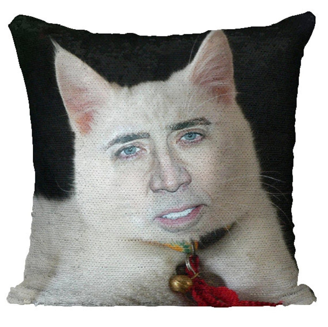 Nicolas Cage Sequin Pillow Awesome Nicolas Cage Sequin Pillow Nicolas Cage Pillow Nicolas Cage Etsy