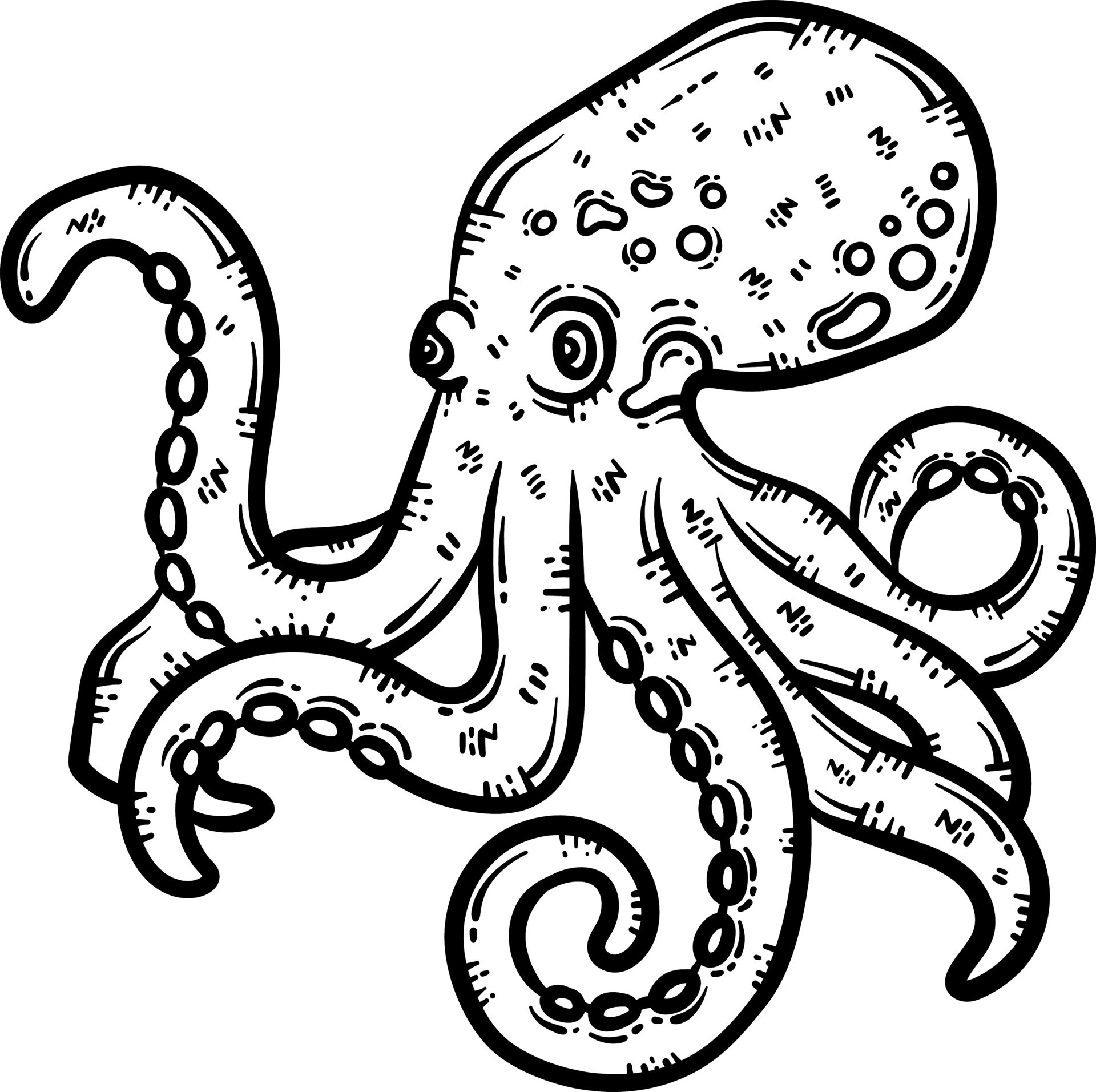 Octopus Color Sheet Luxury Octopus Animal Coloring Page for Adult Vector Art at Vecteezy