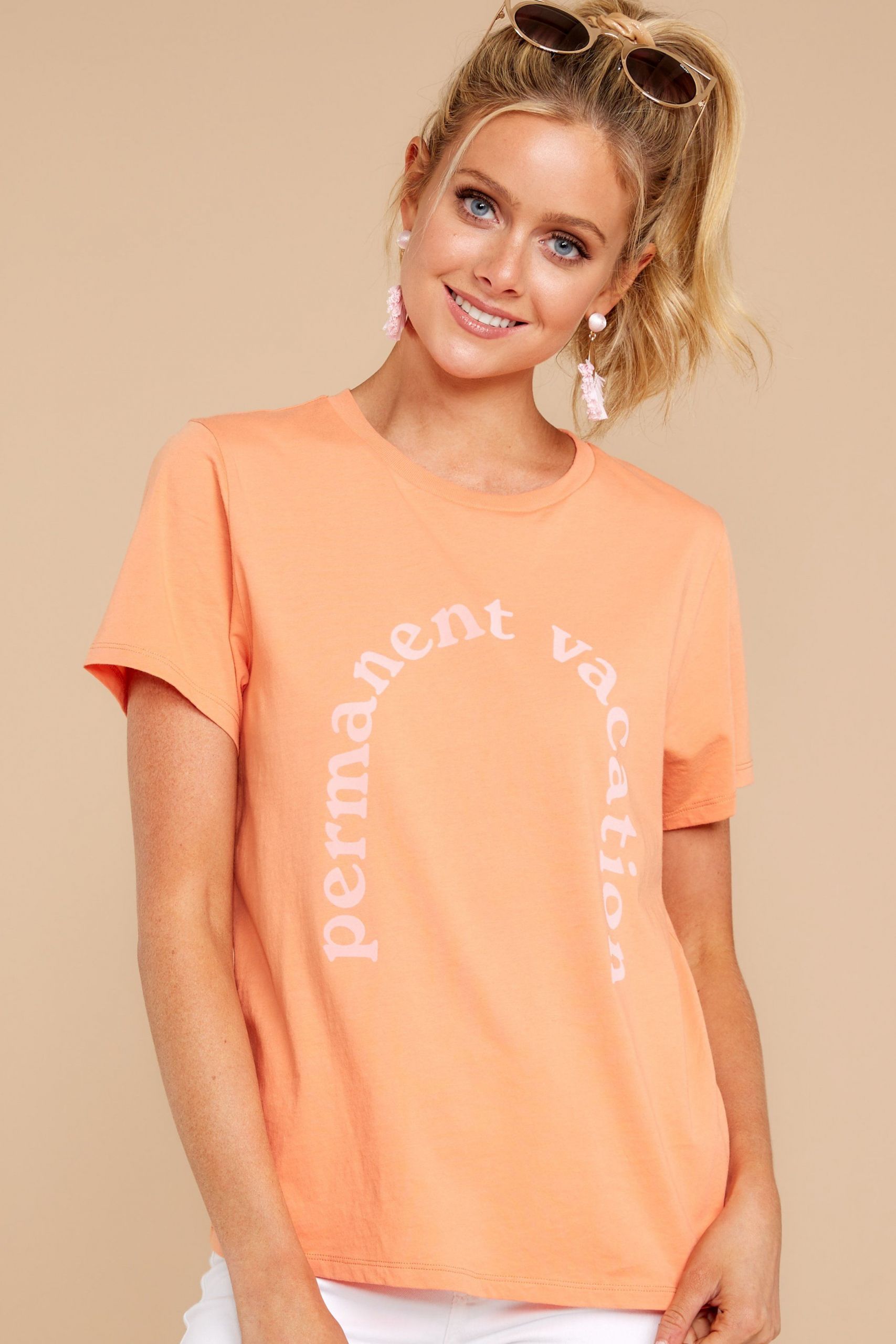 Orange Graphic Tee Elegant Permanent Vacation orange Graphic Tee In 2019