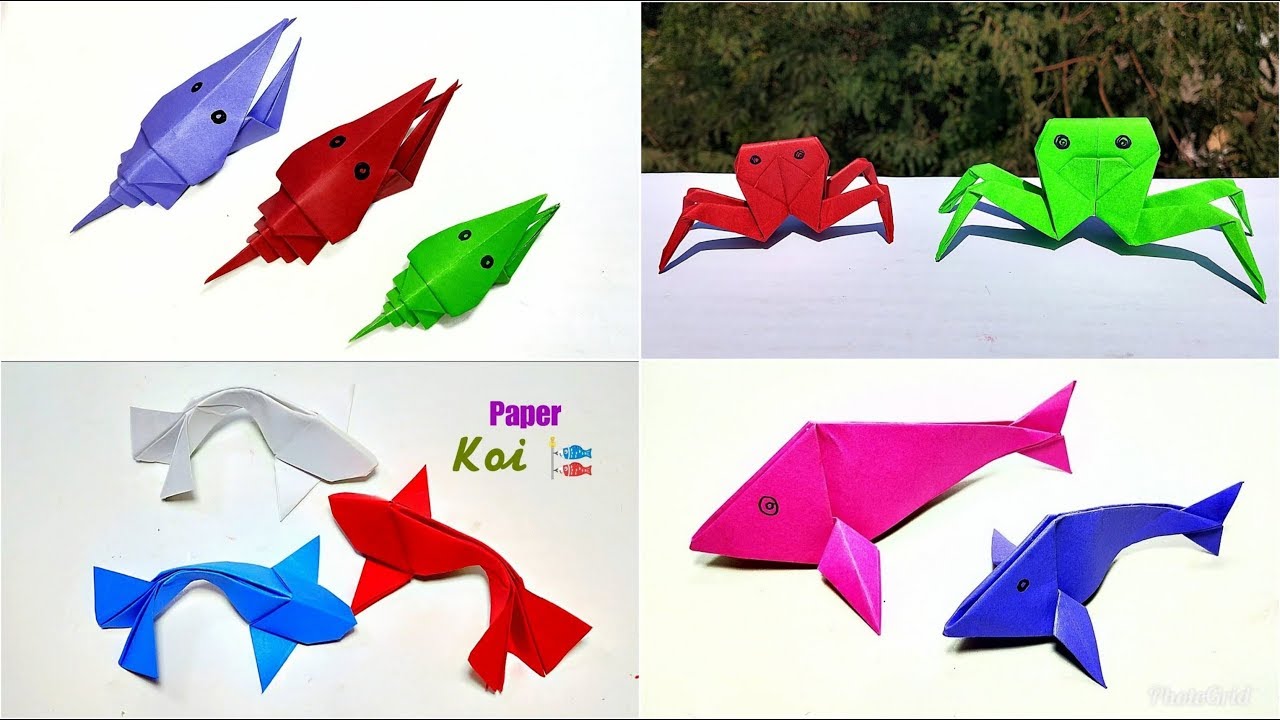 Origami Sea Creatures Inspirational 4 Easy Paper Sea Animals origami Sea Animals Diy