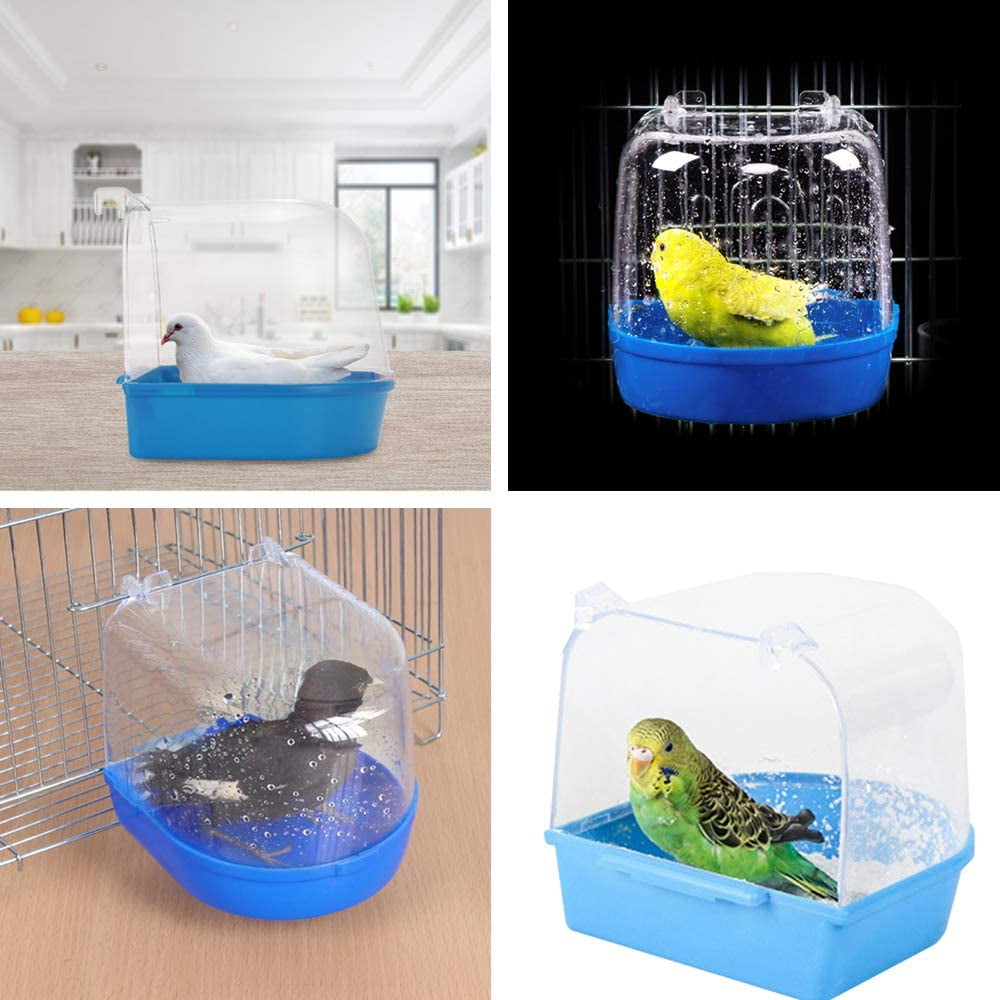 Parrot Cage Accessories Luxury Parrot Bath Box Bird Cage Accessory Supplies Bathing Tub Bath for Pet