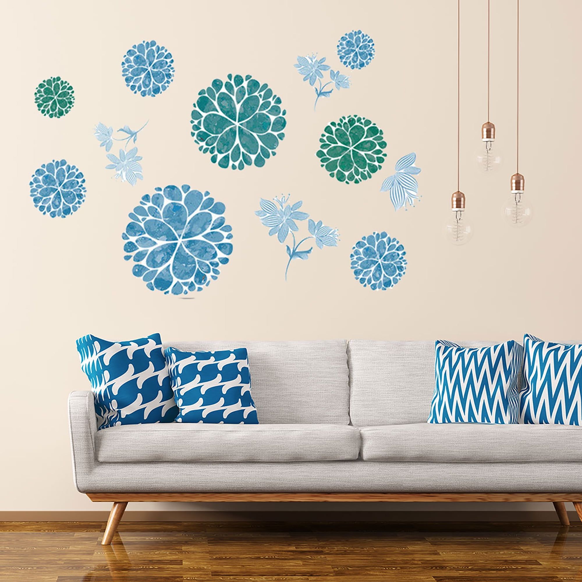 Peel and Stick Wall Decal Unique Elegant Flower Pattern Wall Stickers Removable Peel and Stick Wall