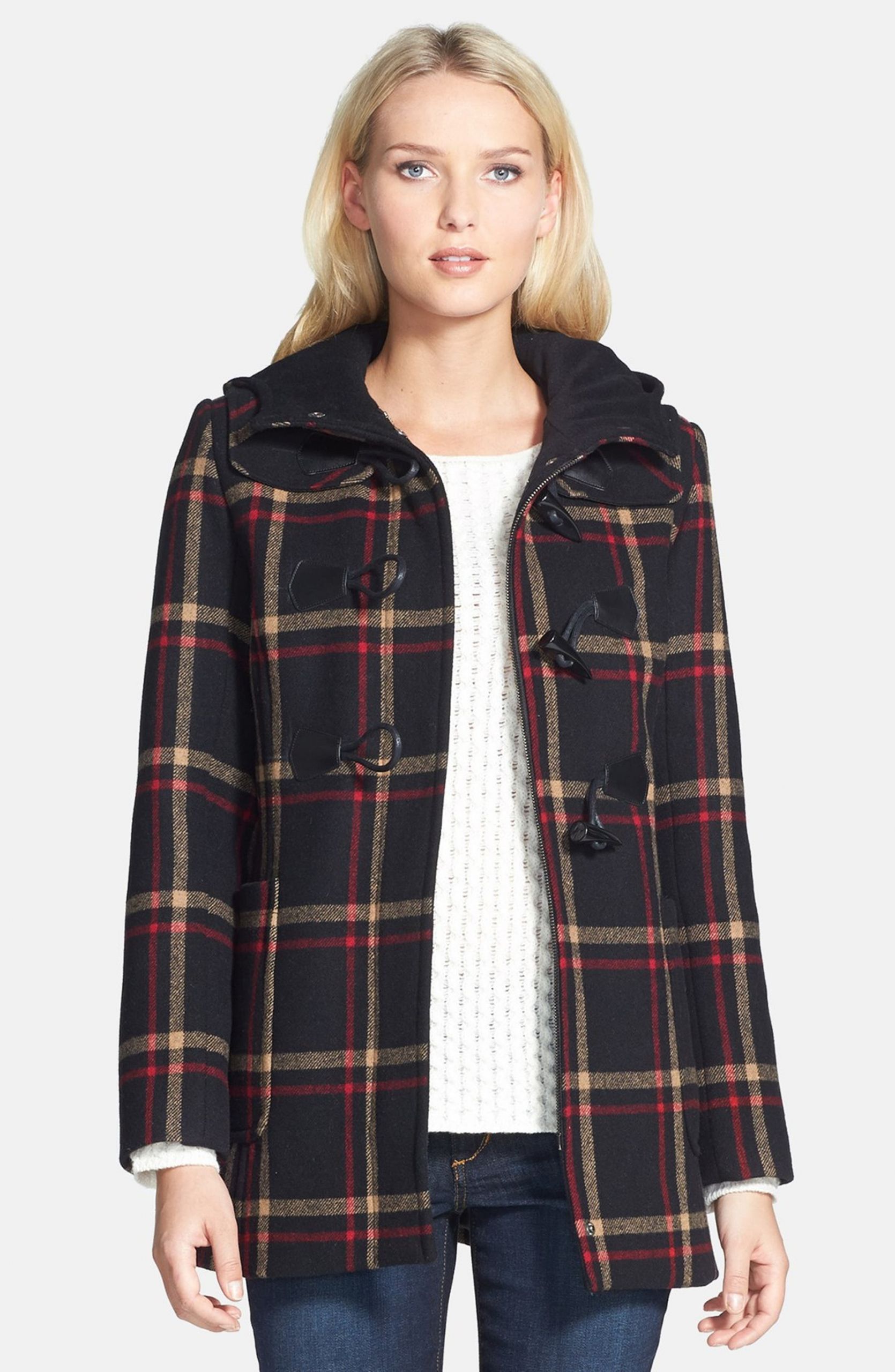 Plaid Hooded Jacket Beautiful Pendleton Plaid Hooded Wool Blend Duffle Coat Regular &amp; Petite