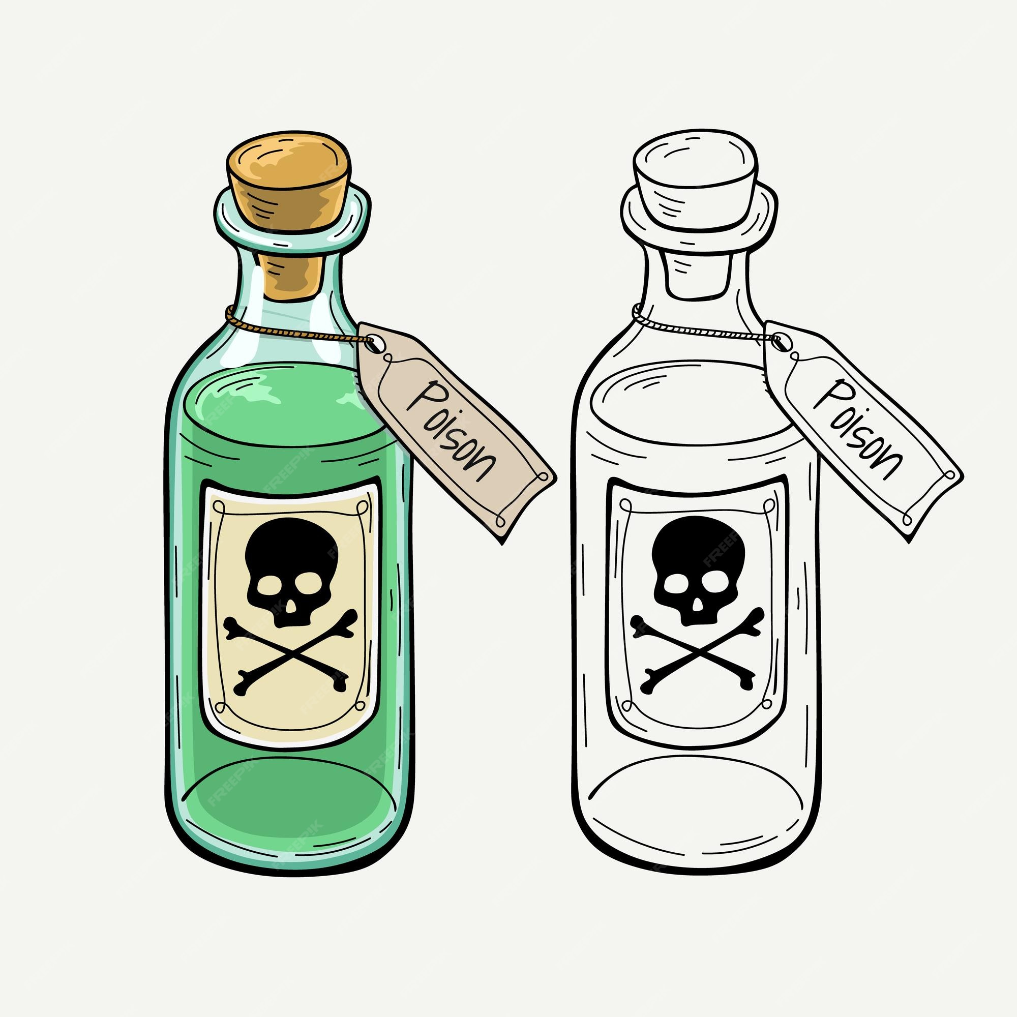 Poison Bottle Cartoon Lovely Premium Vector