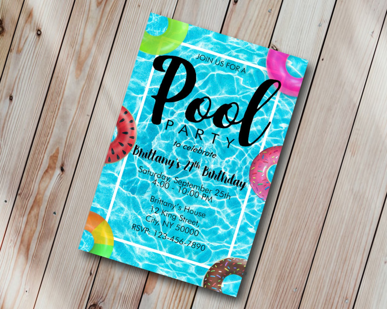 Pool Party Invitations for Adults Awesome Pool Party Birthday Invitation Pool Party Adult Invitation