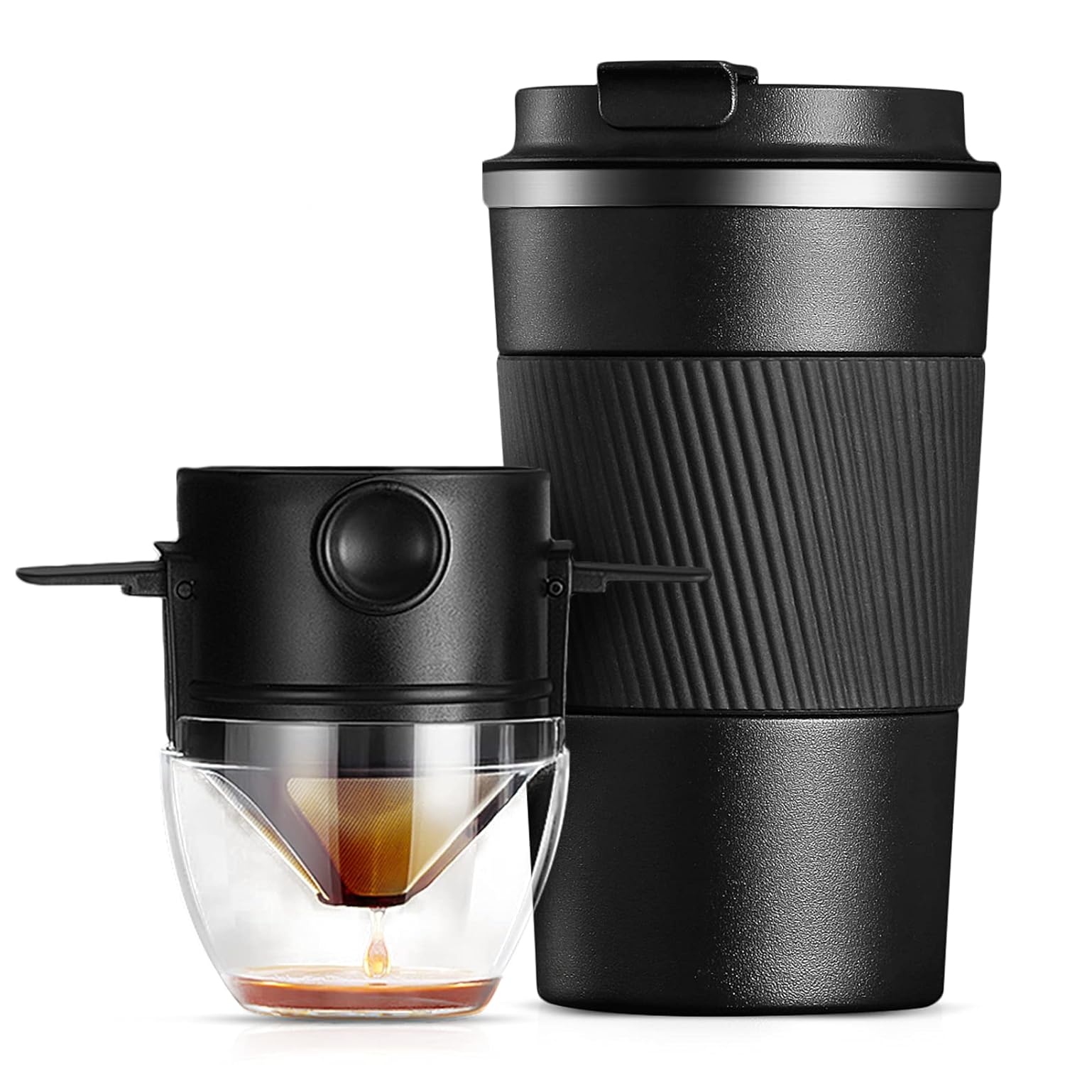 Portable Coffee Cup Luxury 380ml Portable Coffee Cup Set Hand Brew Coffee Travel Cup Stainless