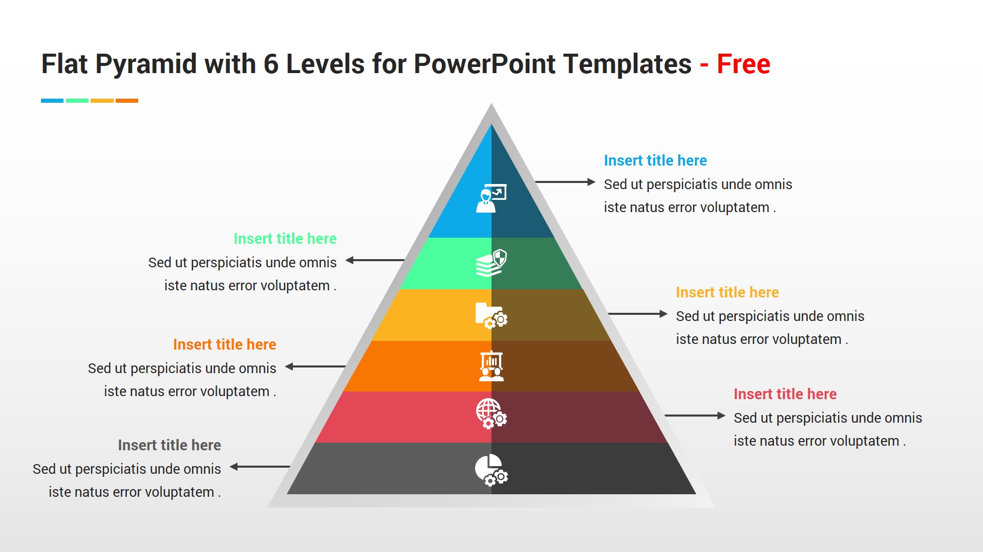 Powerpoint Pyramid Template Unique Free Flat Pyramid with 6 Levels for Powerpoint Templates