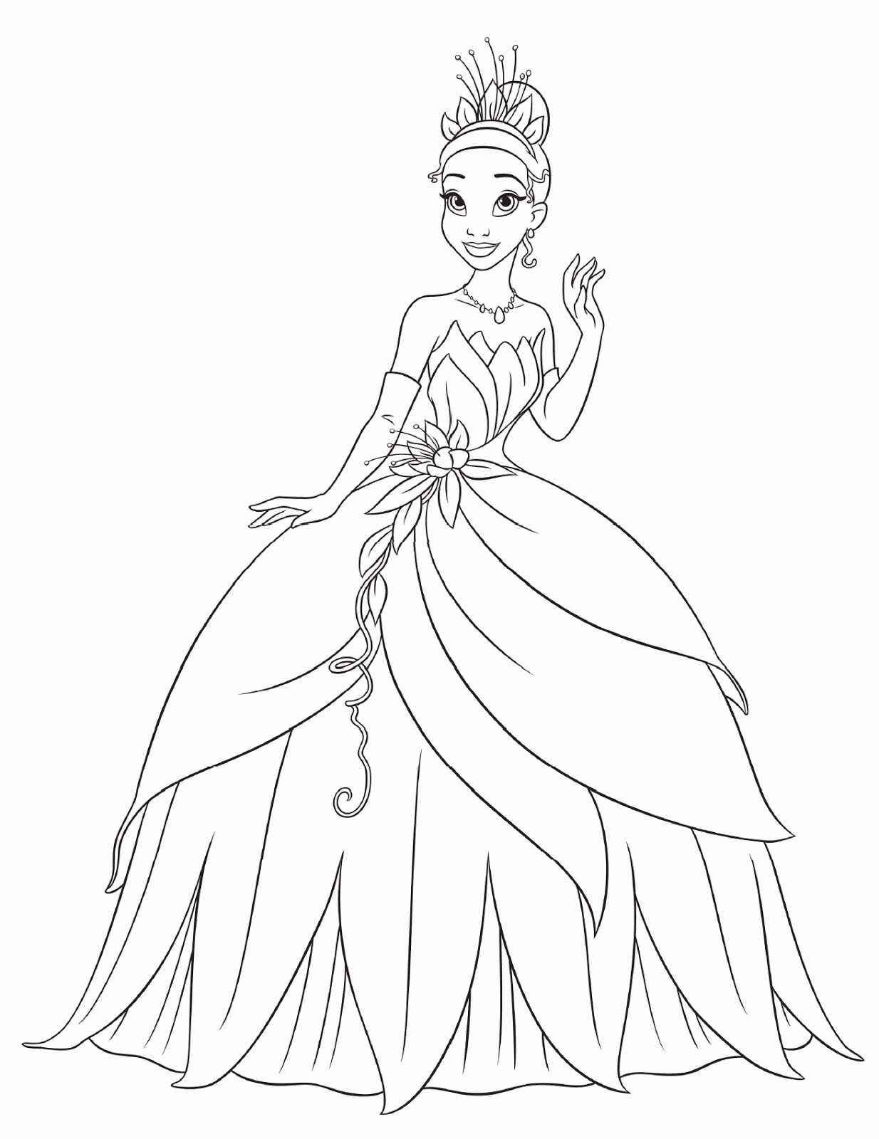 Princess Tiana Coloring Pages Awesome Free Printable Princess Tiana Coloring Pages for Kids