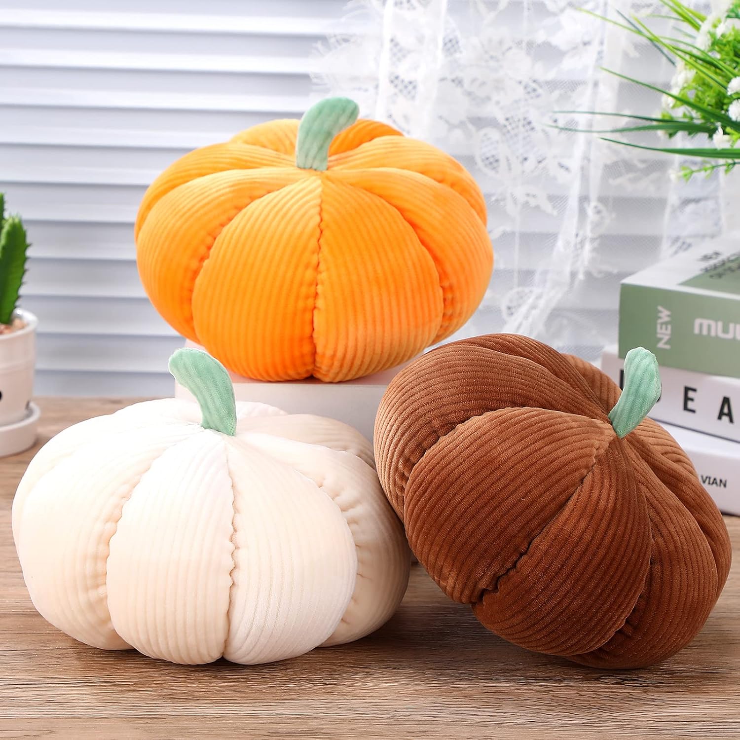 Pumpkin Shaped Pillow Inspirational Amazon Unittype 3 Pcs Thanksgiving Pumpkin Throw Pillows 7 Inch