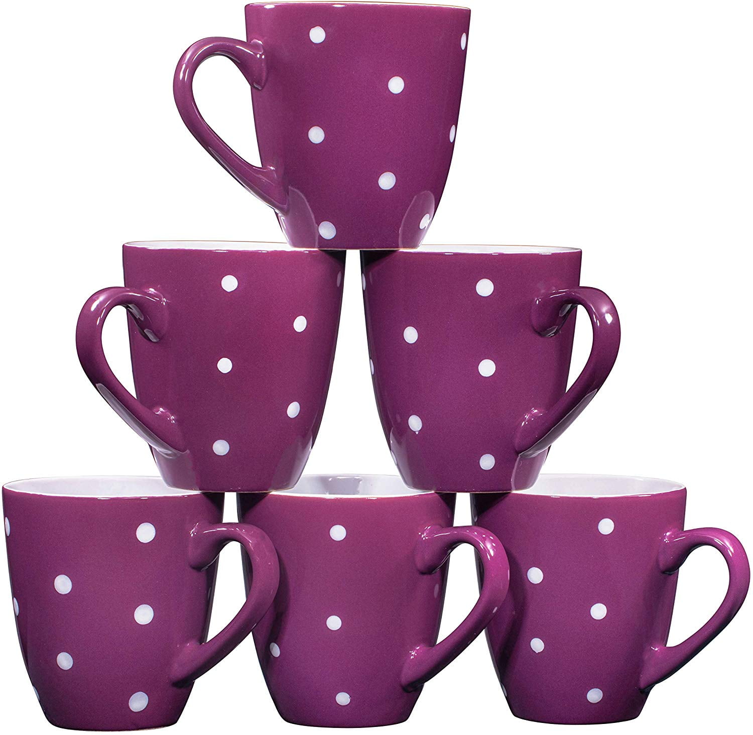 Purple Coffee Mug Best Of Polka Dot Coffee Mug Set Set Of 6 Sized 16 Ounce Ceramic Coffee