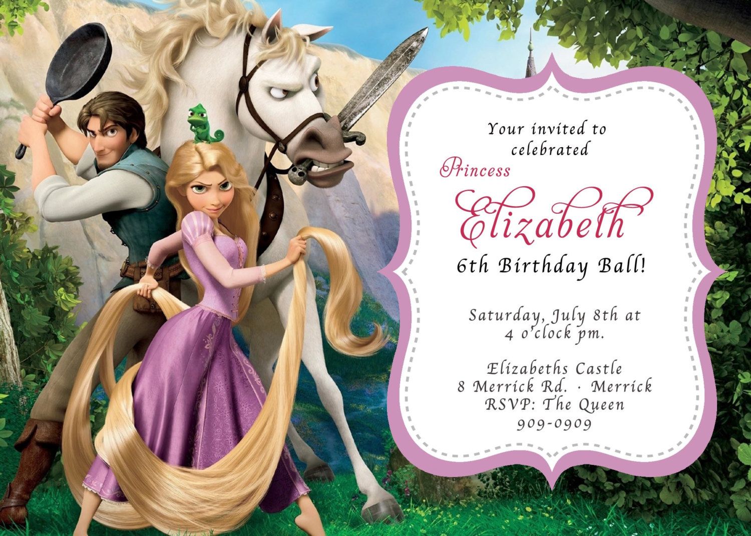 Rapunzel Birthday Invitation Best Of Rapunzel Tangled Birthday Invitation $12 00 Via Etsy