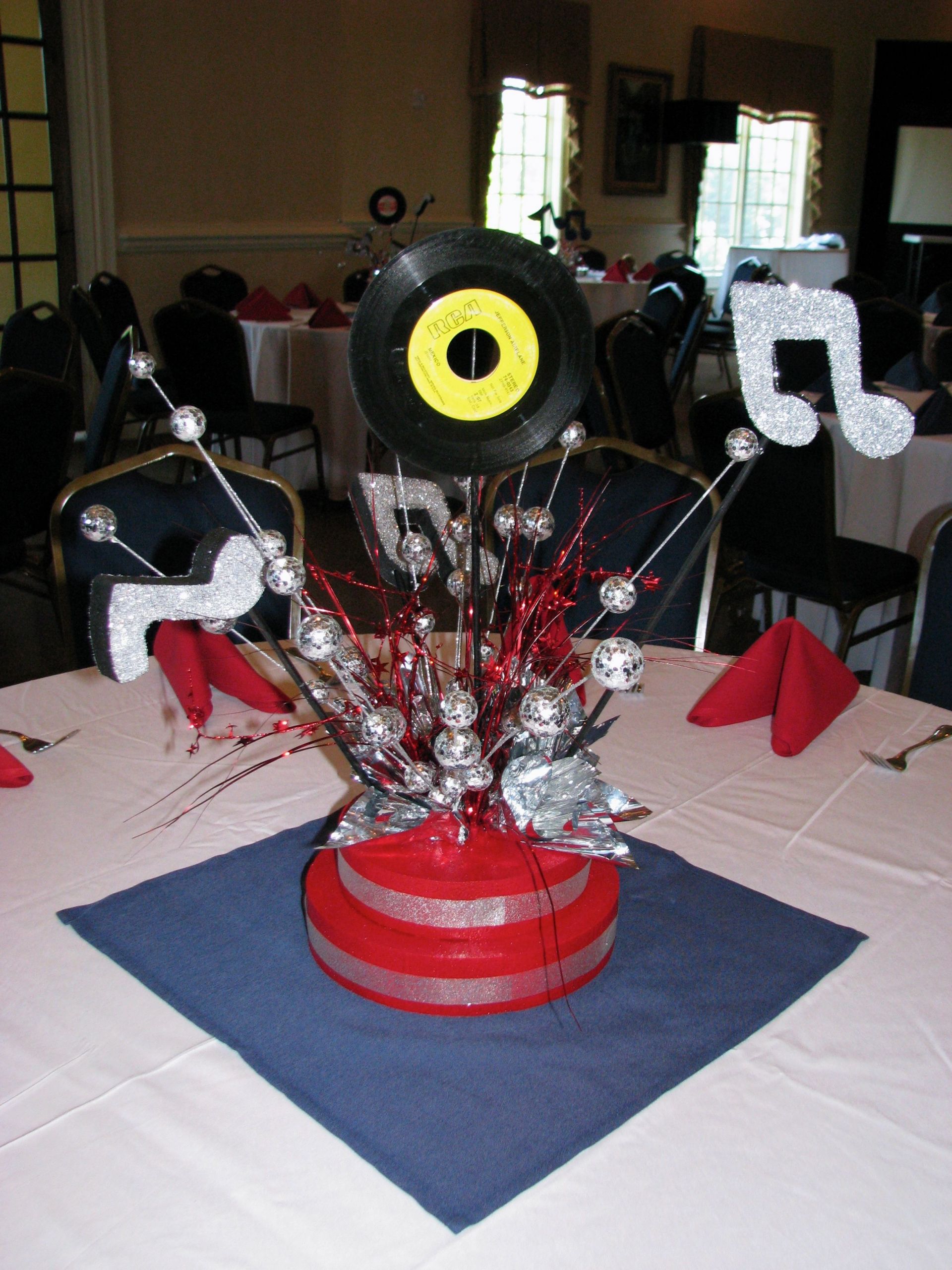 Rock N Roll theme Party Fresh Rock N Roll Centerpiece by the Party Girl events