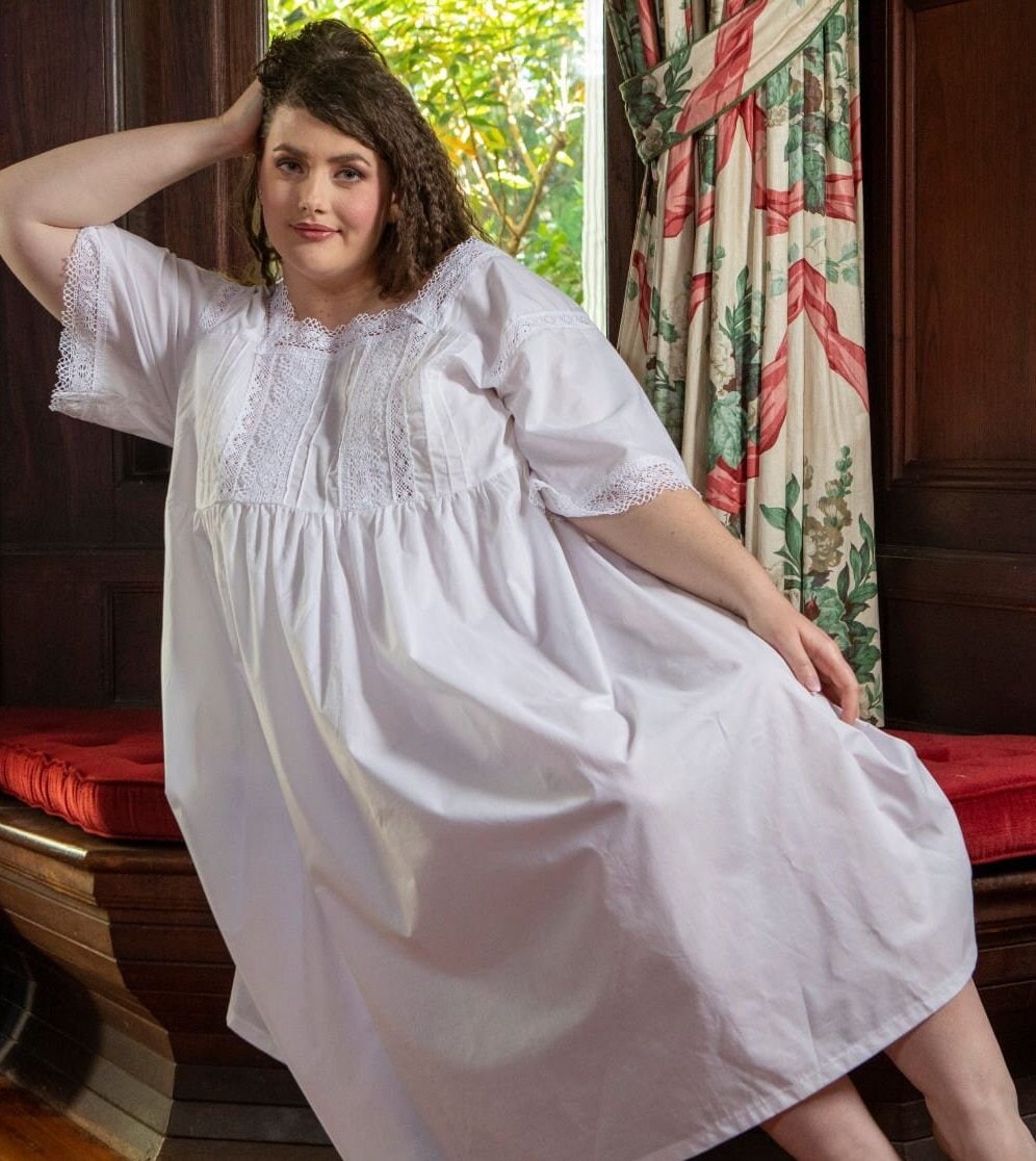 Romantic White Cotton Nightgown Best Of Nightgown Plus Size White Pure Cotton and Crochet Lace Romantic