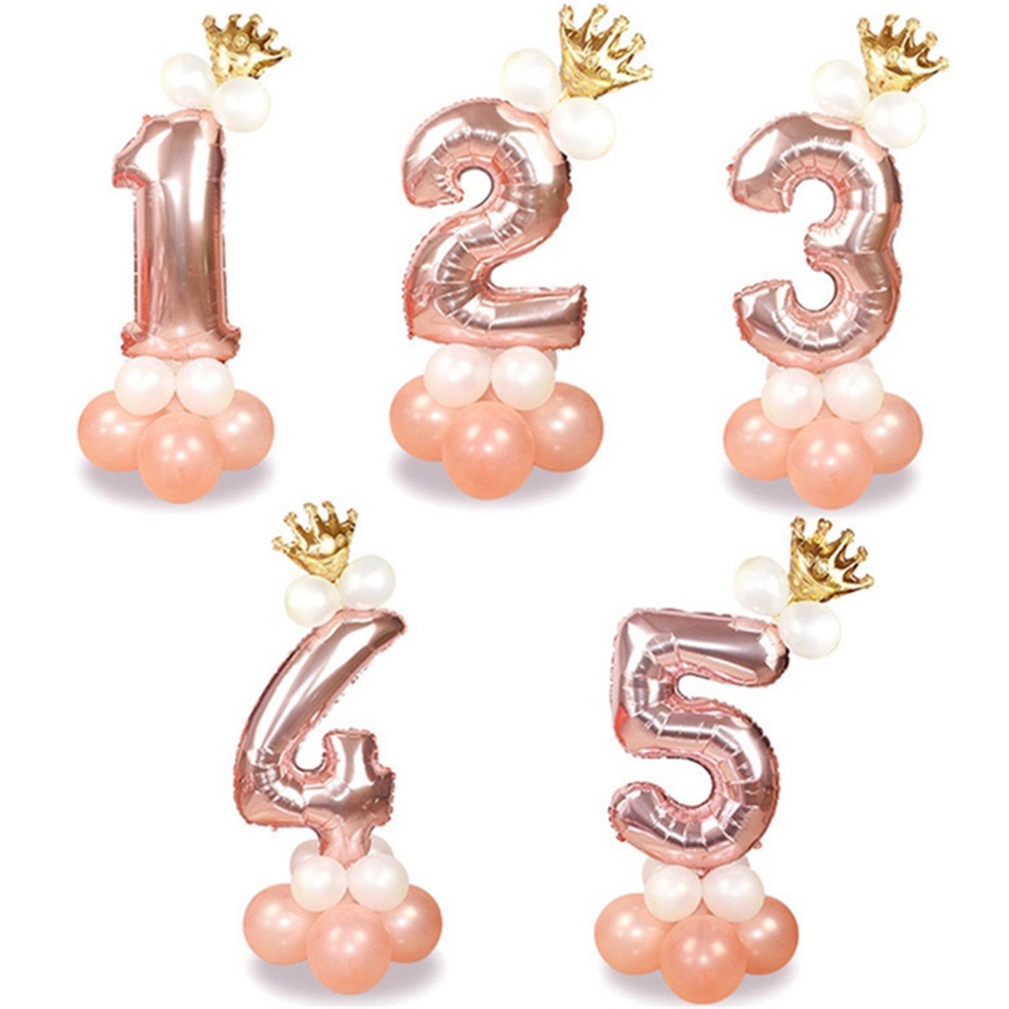 Rose Gold Number Balloons Fresh 13pcs Set Rose Gold Number Foil Balloons Happy Birthday