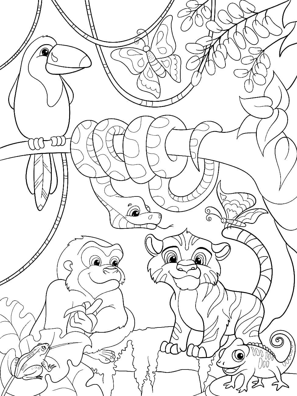 Safari Animal Colouring Pages Fresh Jungle Animals Coloring Pages Printable Coloring Pages