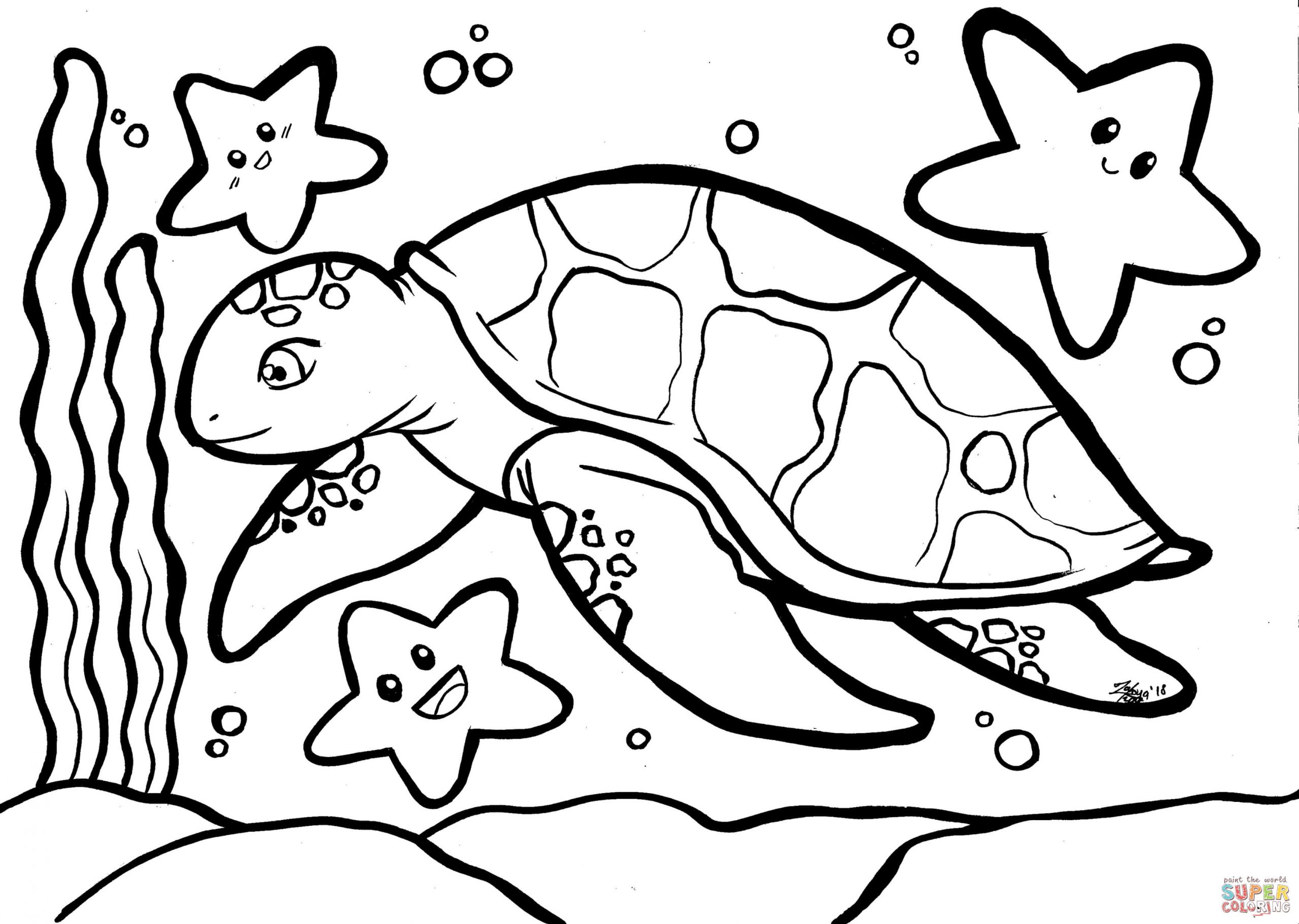 Sea Turtle Coloring Pages Printable Beautiful Sea Turtle Coloring Page