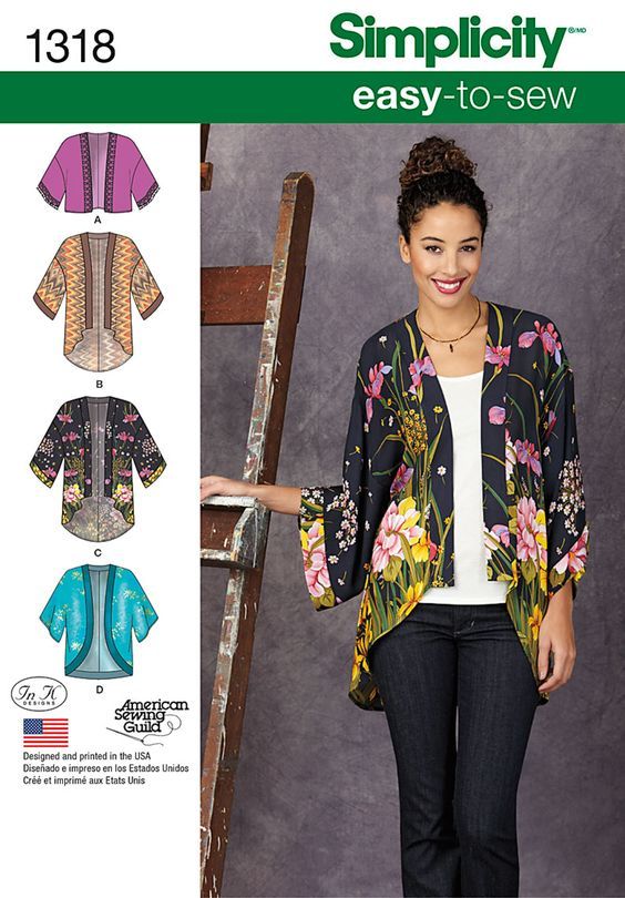 Simplicity Kimono Pattern New Simplicity 1318 Misses Kimono Jackets