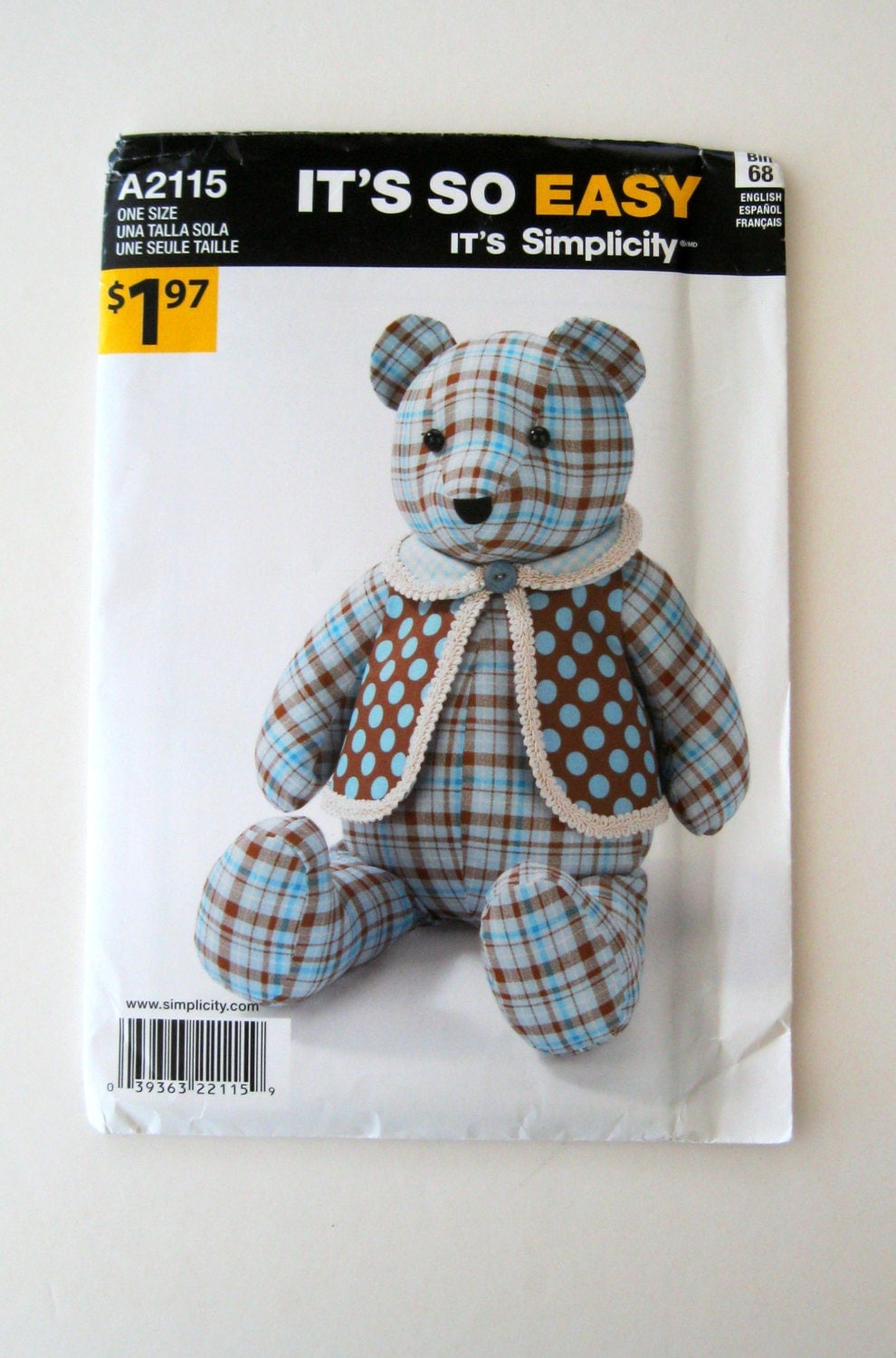 Simplicity Teddy Bear Pattern Best Of Teddy Bear Pattern Simplicity A2115 Stuffed Bear with Vest