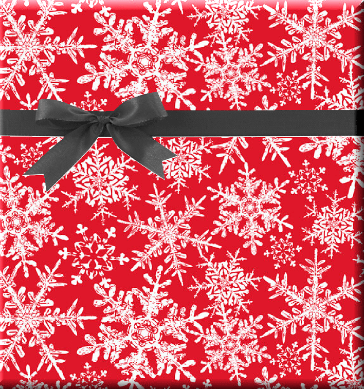 Snowflake Wrapping Paper New Red with White Christmas Snowflakes Holiday Christmasgift Wrap