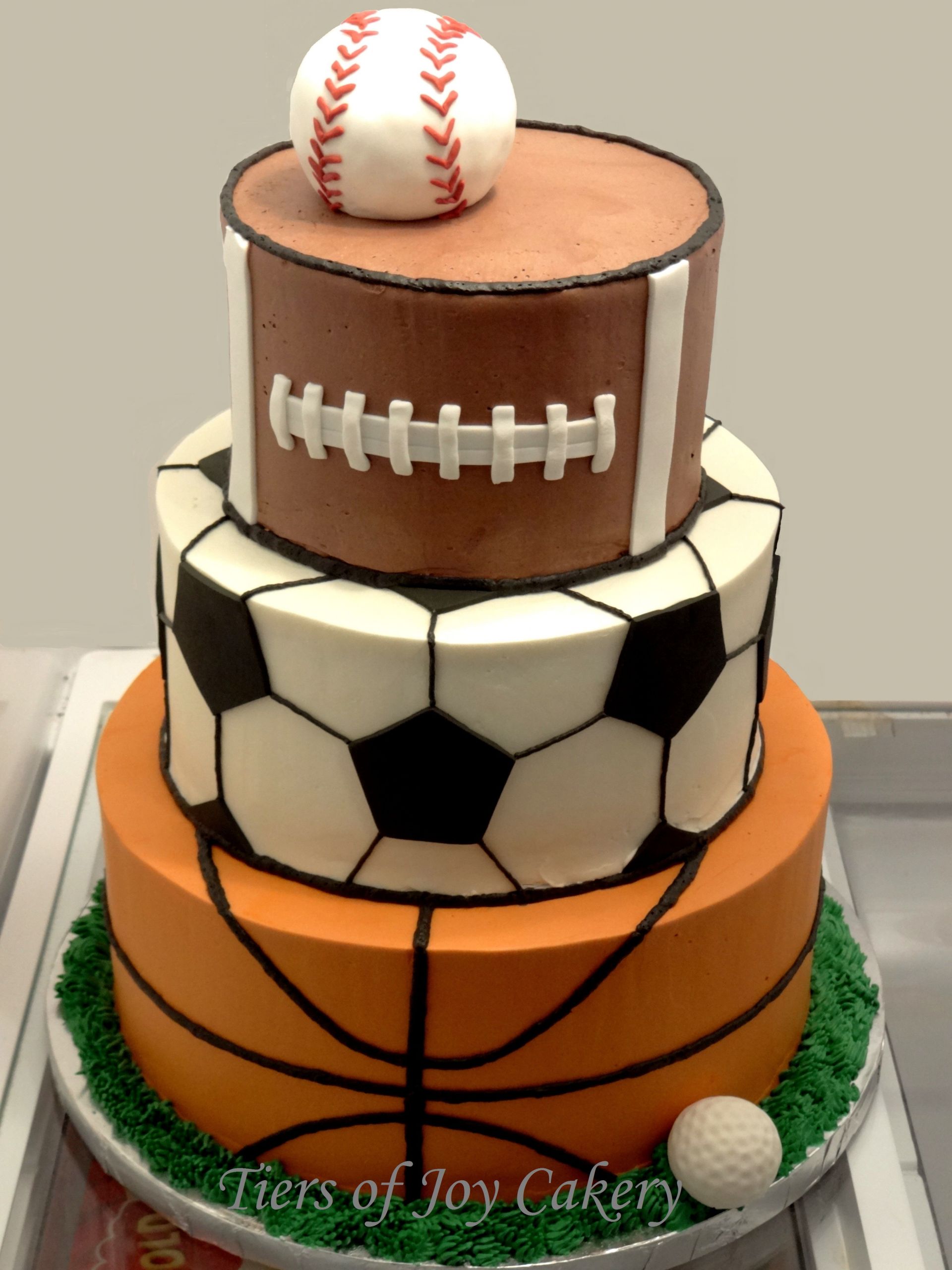 Sports Birthday Cake Best Of Sports Balls Cake with Baseball Football soccer Ball Basketball and