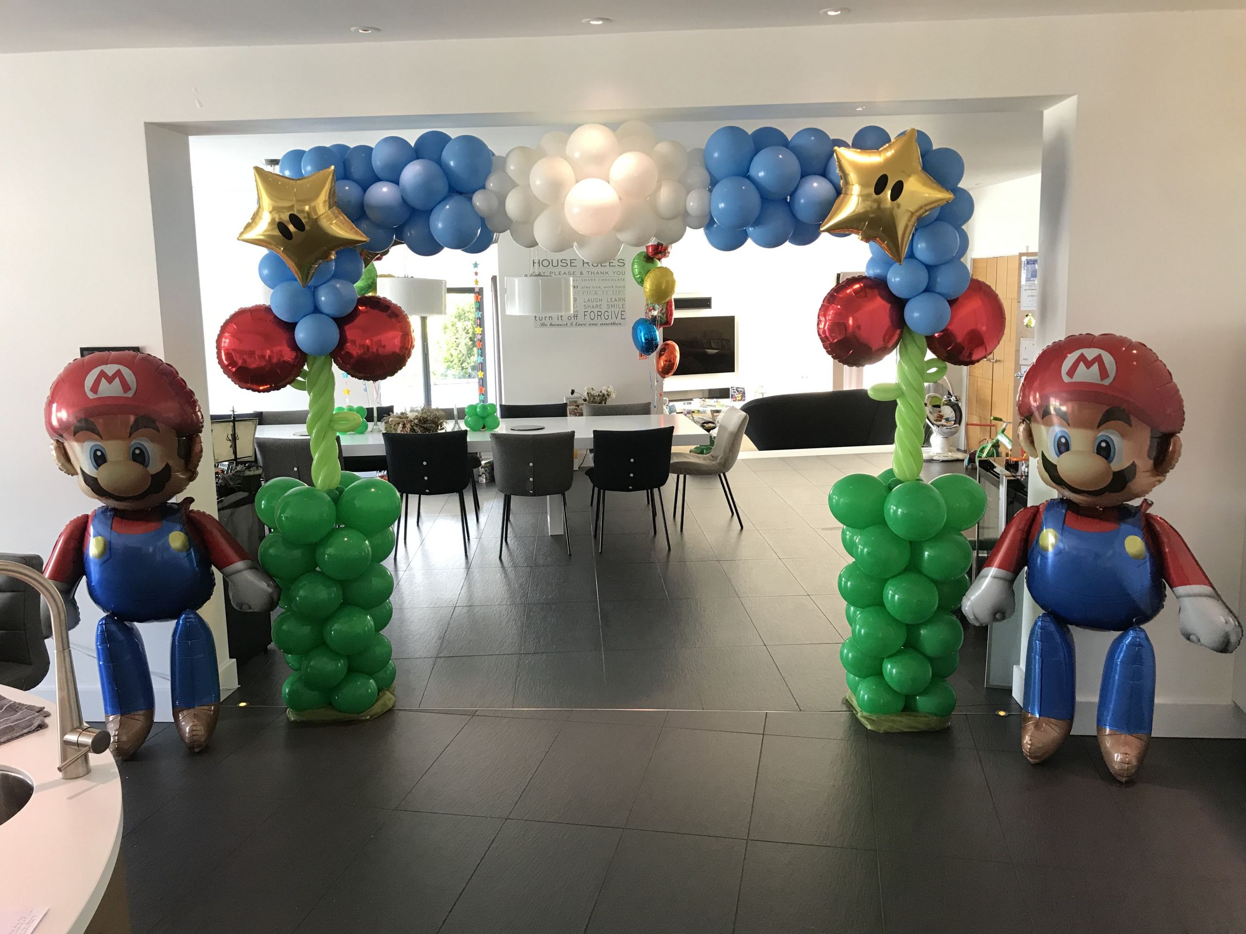 Super Mario Balloon Arch Unique Super Mario Party themed Doorway Arch Along with Balloon Airwalkers